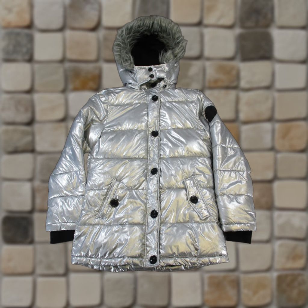 Diesel Diesel Jacket Womens 14 Gray Silver Insulated Puffer Parka - Medium - Silver - Button Zipper - Regular Fit - Women - Coat/Outerwear Size XL / US 12-14 / IT 48-50 - 1 Thumbnail