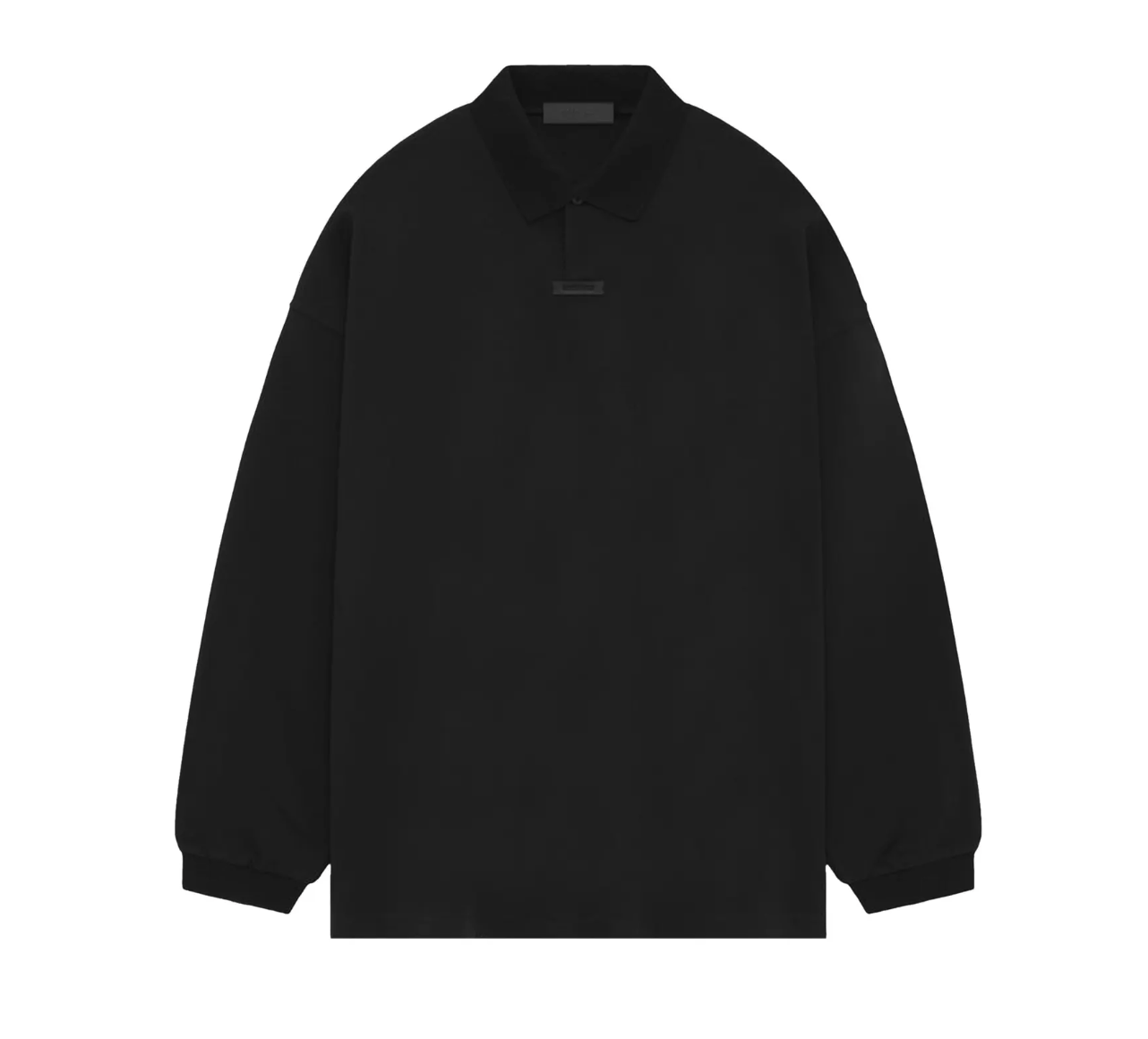 Fear of God Essentials Pique Long Sleeve Polo Black XS