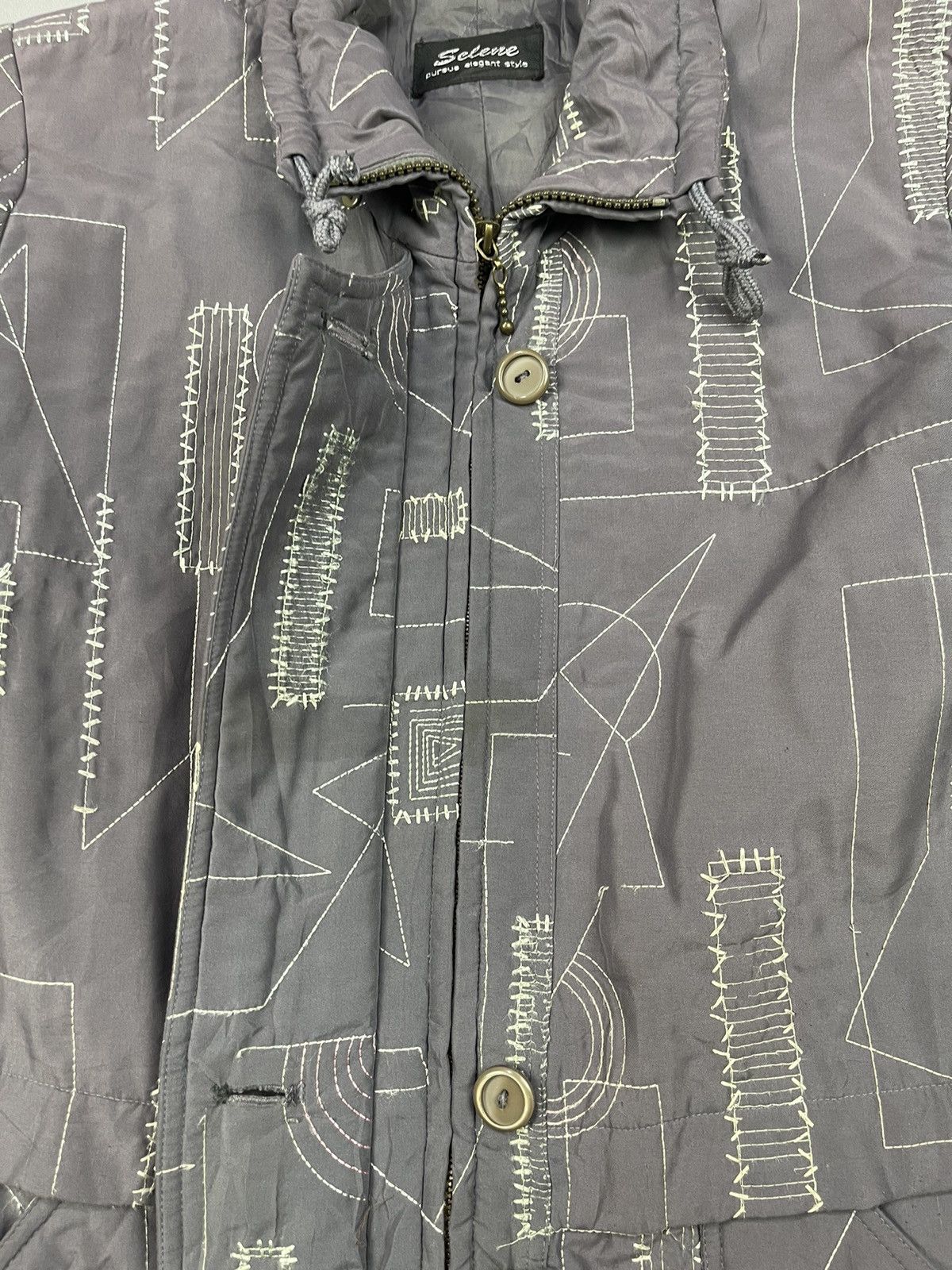 Japanese Brand Patchwork Sashiko Style Quilted Chore Jacket Size US M / EU 48-50 / 2 - 9 Thumbnail