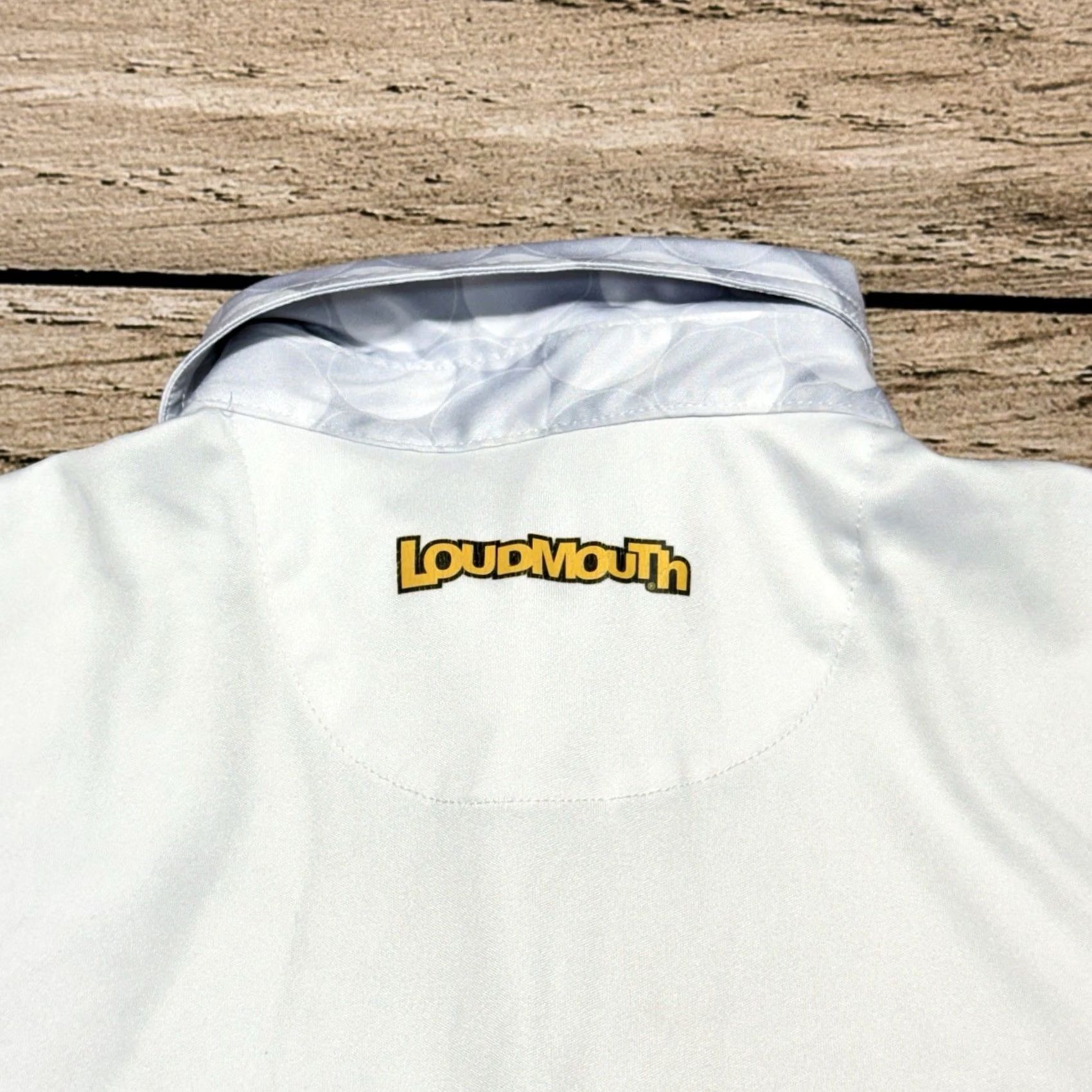Vintage Loudmouth Golf Polo Shirt Mens L Gray Geometric Golf Performance Stretch Active 41 Size US L / EU 52-54 / 3 - 5 Thumbnail