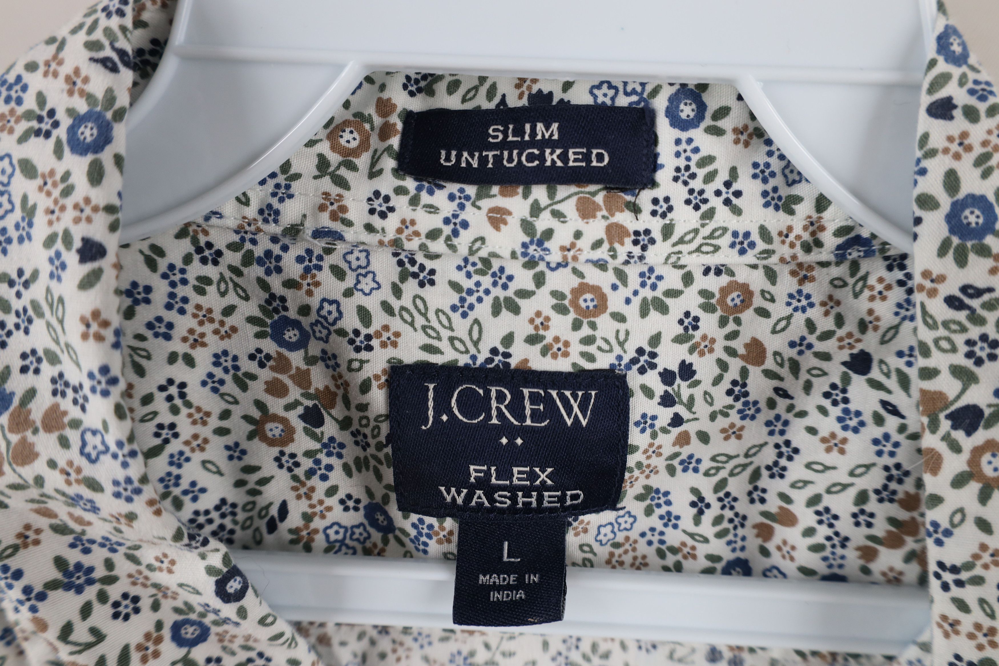 J.Crew × Vintage J Crew Flex Washed Flower Tapestry Button Down Shirt Size US L / EU 52-54 / 3 - 5 Thumbnail