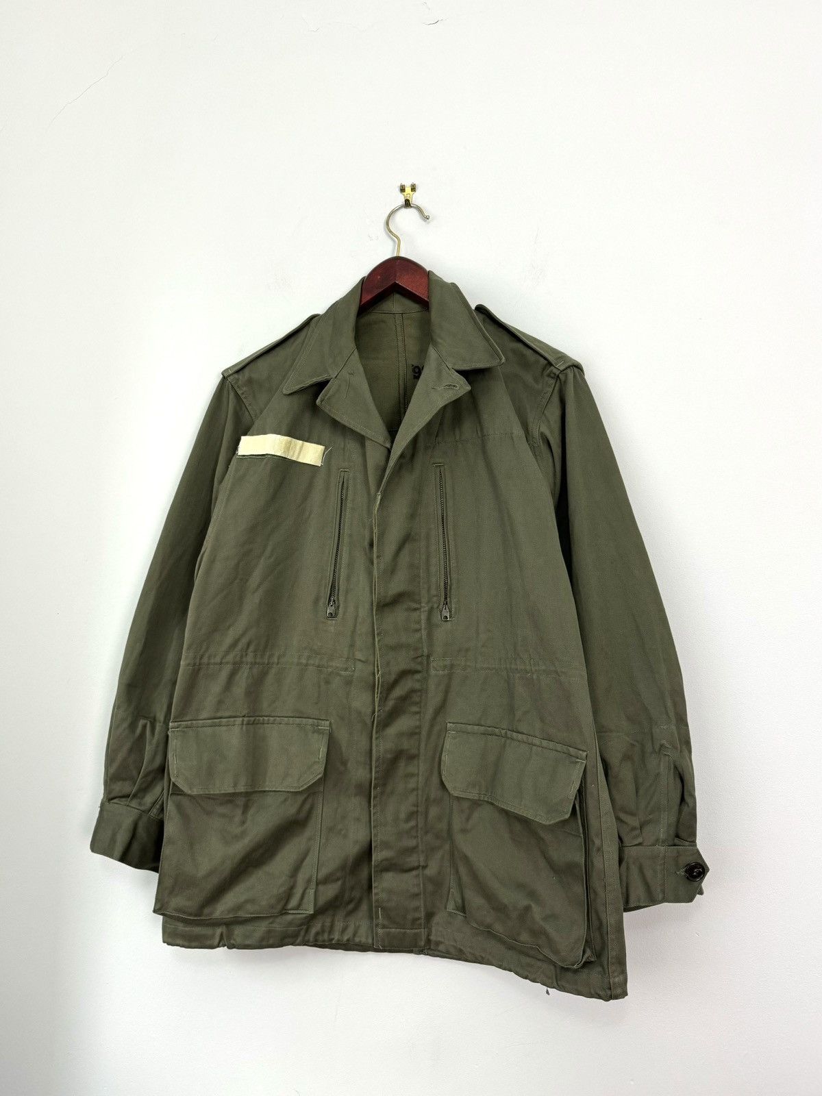image of Vintage Covetra Merville 1966 French Military Jacket in Olive, Men's (Size Medium)