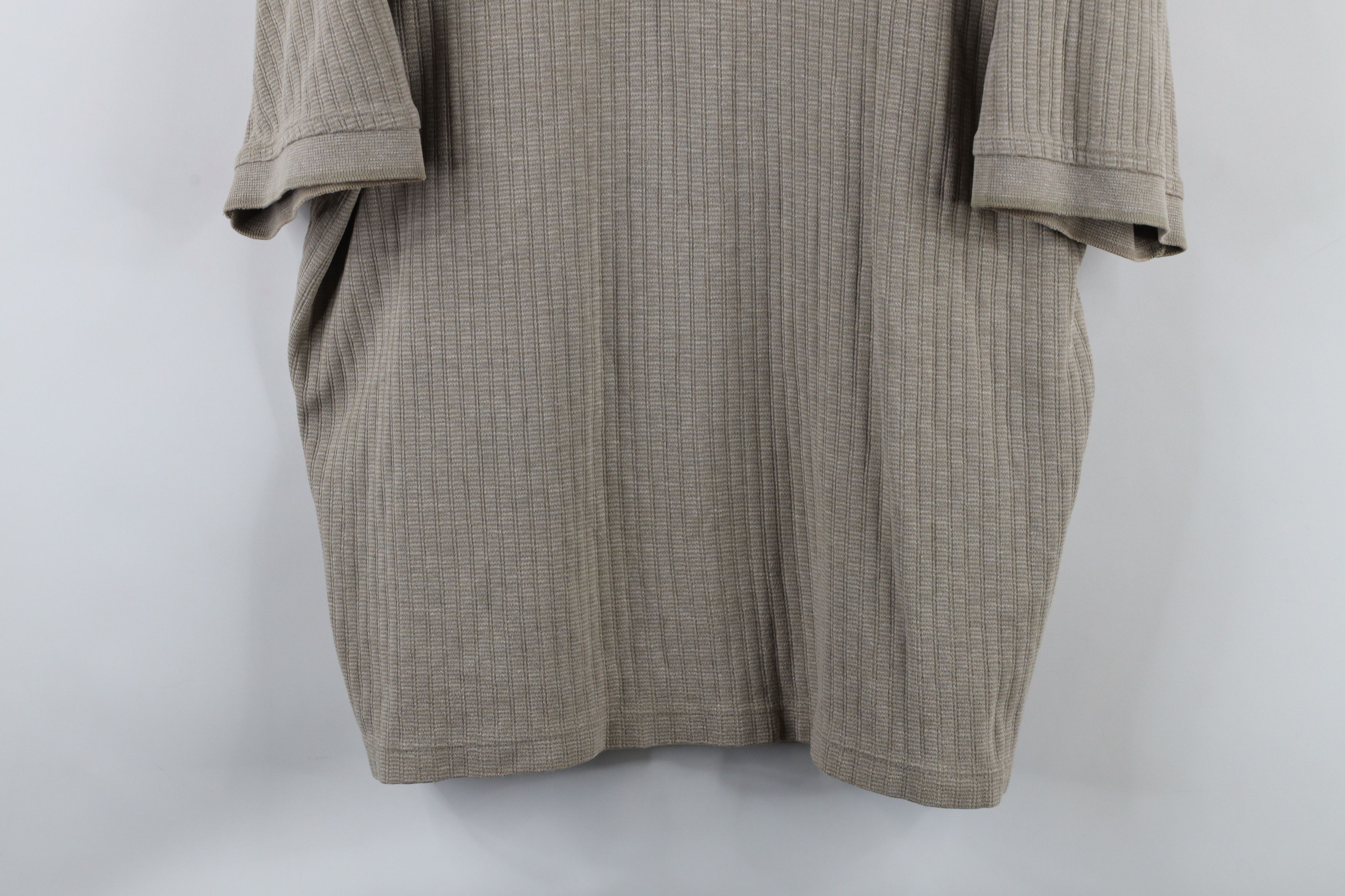 Vintage Vintage 90s Streetwear Ribbed Knit Collared Polo Beige Size US M / EU 48-50 / 2 - 3 Thumbnail