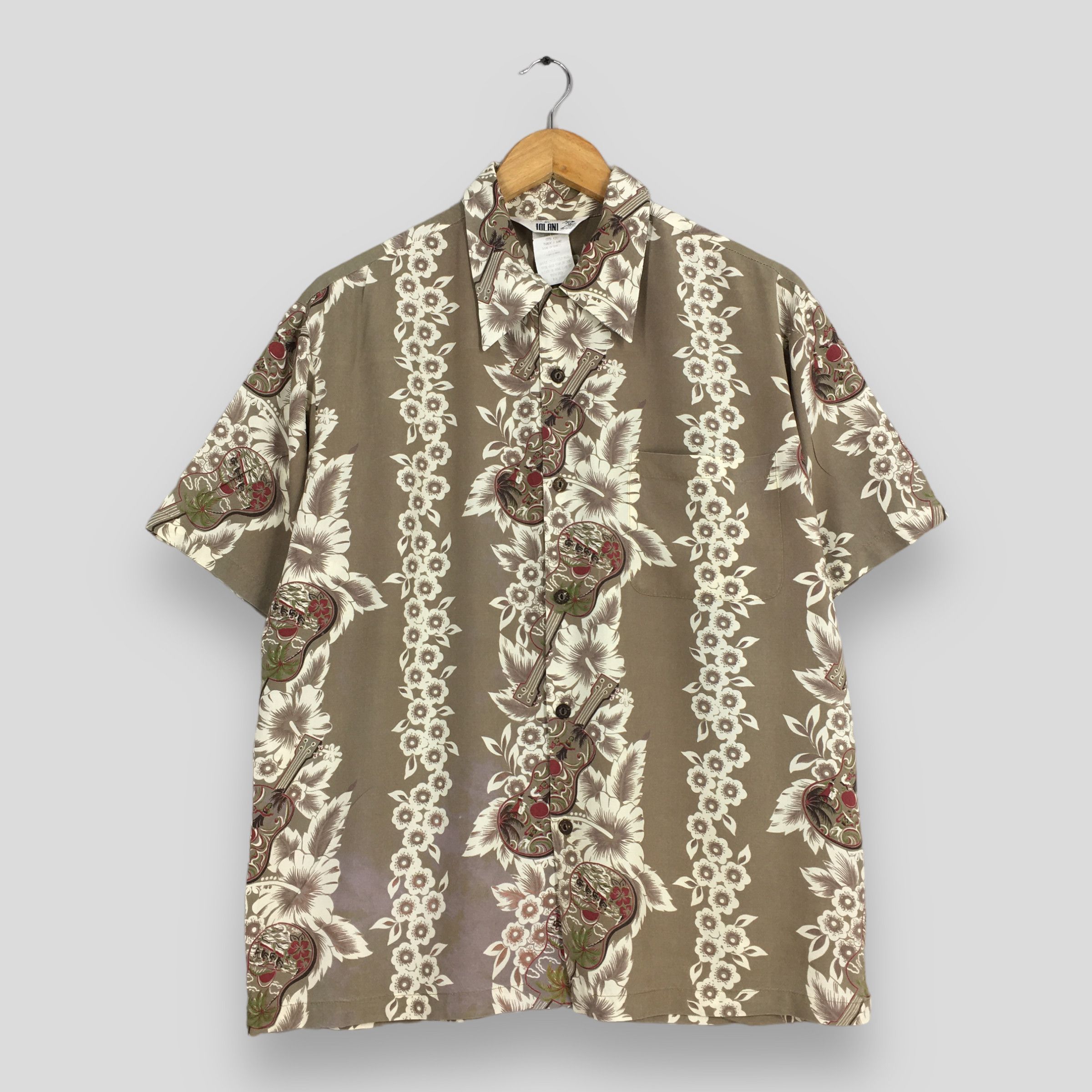IOLANI Vintage Iolani Made In Hawaii Beach View Aloha Shirt Large Size US L / EU 52-54 / 3 - 1 Thumbnail