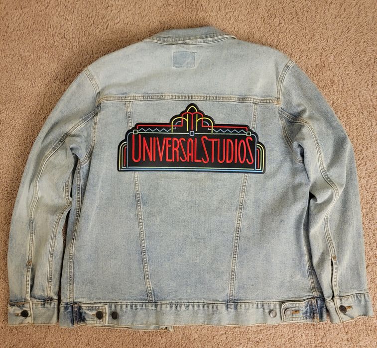 Universal Studios Universal Studios Retro Marquee Logo Denim Jacket ...