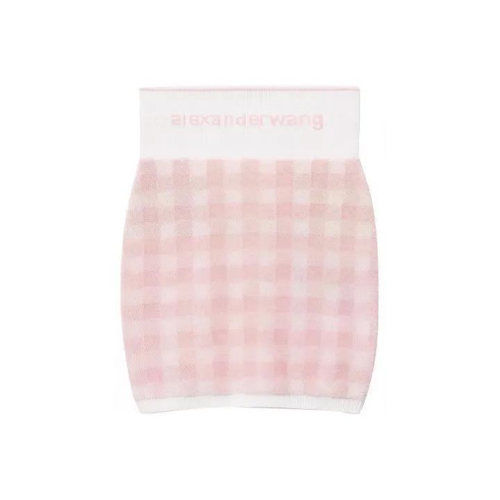 Alexander Wang Alexander Wang Pink Checkered Mini Skirt - Size 22" - 1 Thumbnail