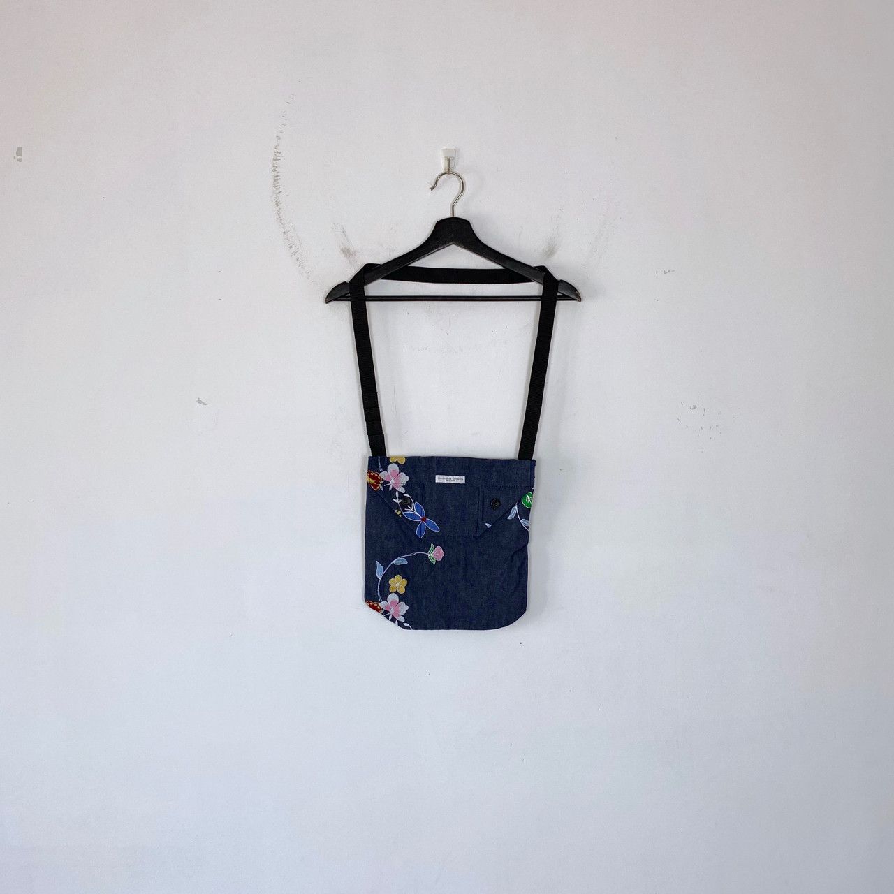 Engineered Garments INDIGO DENIM FLORAL EMBROIDERY SHOULDER POUCH Size ONE SIZE - 1 Thumbnail