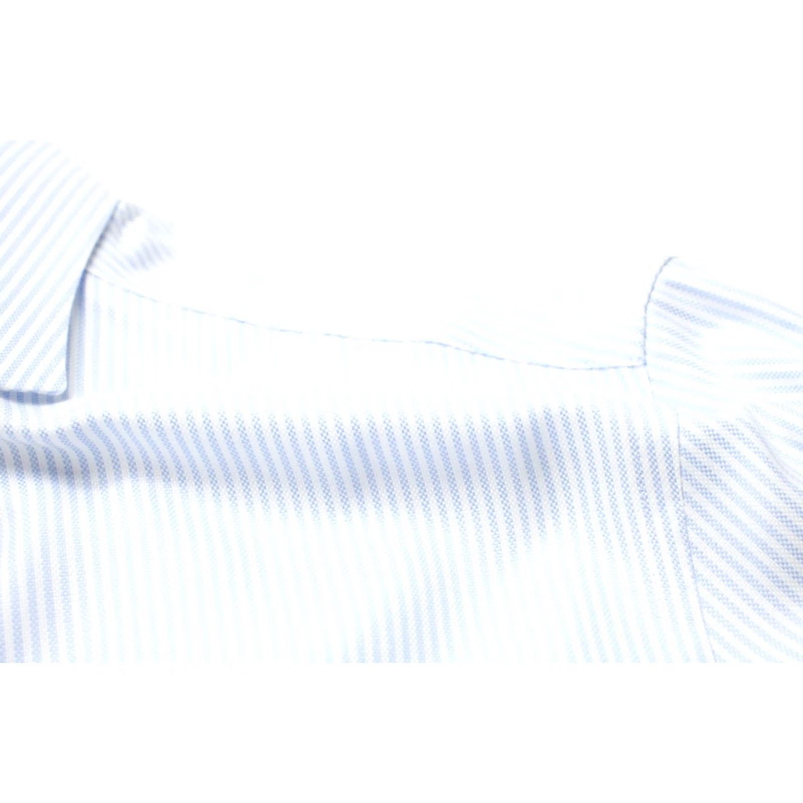 Suitsupply Suitsupply Try On Extra Slim Fit Formal Shirt Men's 42/16 1/2 Striped Cutaway Shirt Men Blue 42/16 1/2 Slim Fit Dress Shirt Button-Up Long Sleeve Size 42R - 6 Thumbnail