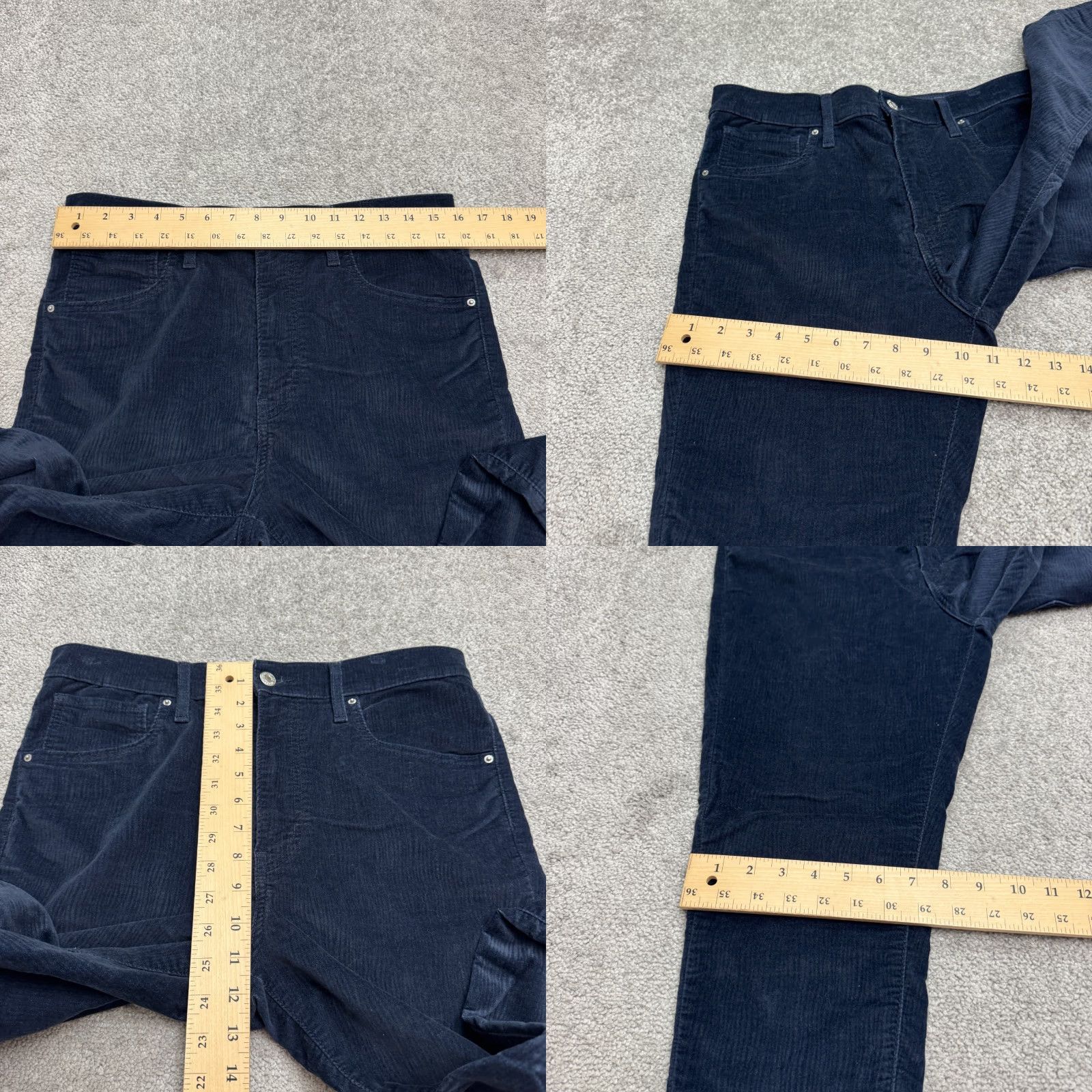 Levi's Levi's Mile High Rise Super Skinny Corduroy Pants Womens 31 Navy Blue Stretch Corduroy Levis Skinny Regular High Rise Blue 31 Womens Pants Size 24" / US 00 / IT 34 - 9 Thumbnail