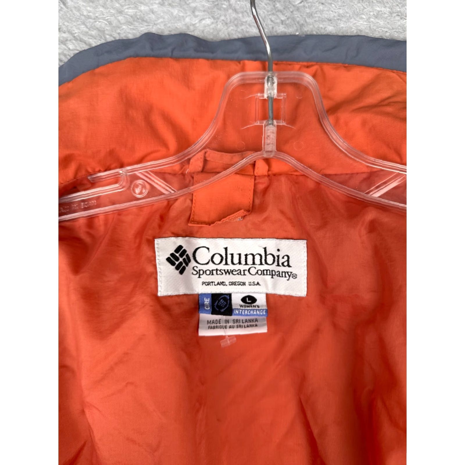 Vintage Columbia Jacket Women L Orange Gray Full Zip 3-IN-1 Shell Only Bugaboo Size L / US 10 / IT 46 - 3 Thumbnail