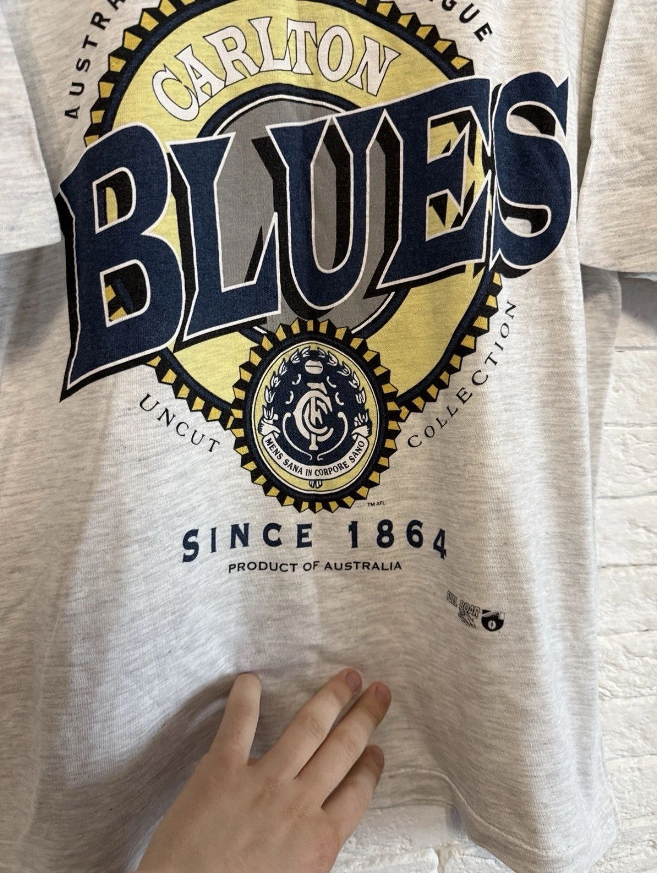 Vintage Vintage Carlton Blues Tshirt Australian Football AFL Sz L Size US L / EU 52-54 / 3 - 3 Thumbnail