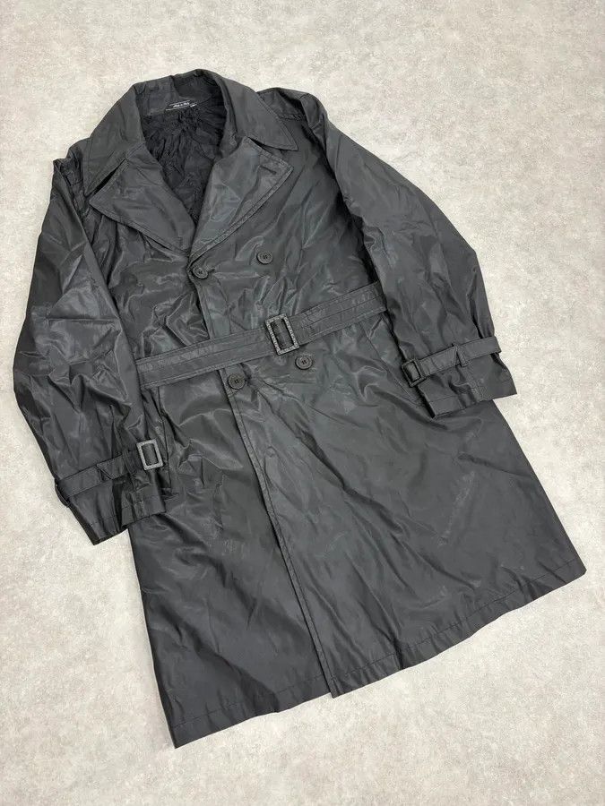 Vintage 2000s Gianni Versace Black Classy Premium Belted Trench Coat Size US M / EU 48-50 / 2 - 4 Thumbnail