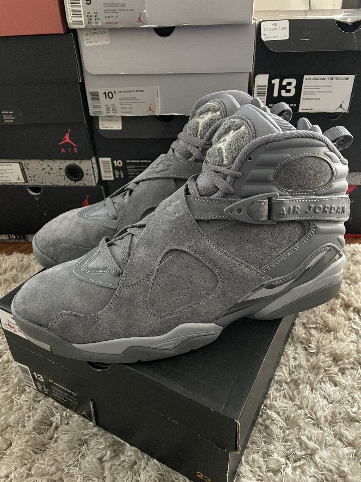 Jordan Brand Jordan 8 Cool Grey Size US 13 / EU 46 - 1 Thumbnail