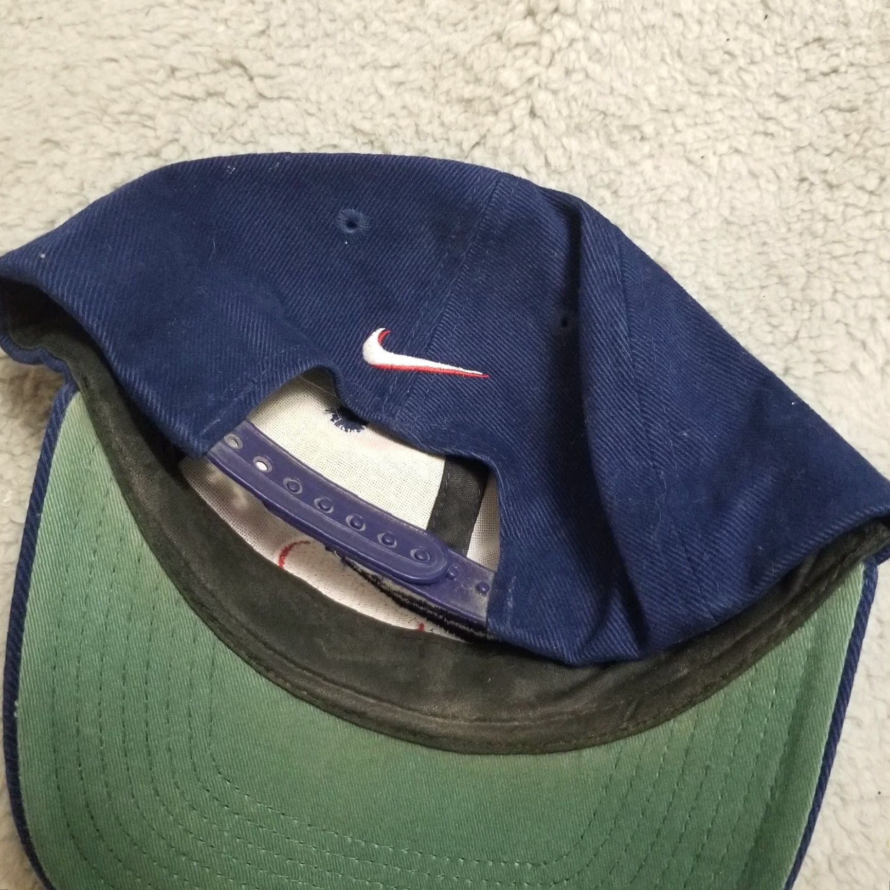 Nike VINTAGE 90s Nike Snapback Hat Cap Blue Adjustable Swoosh Mens Size ONE SIZE - 5 Thumbnail
