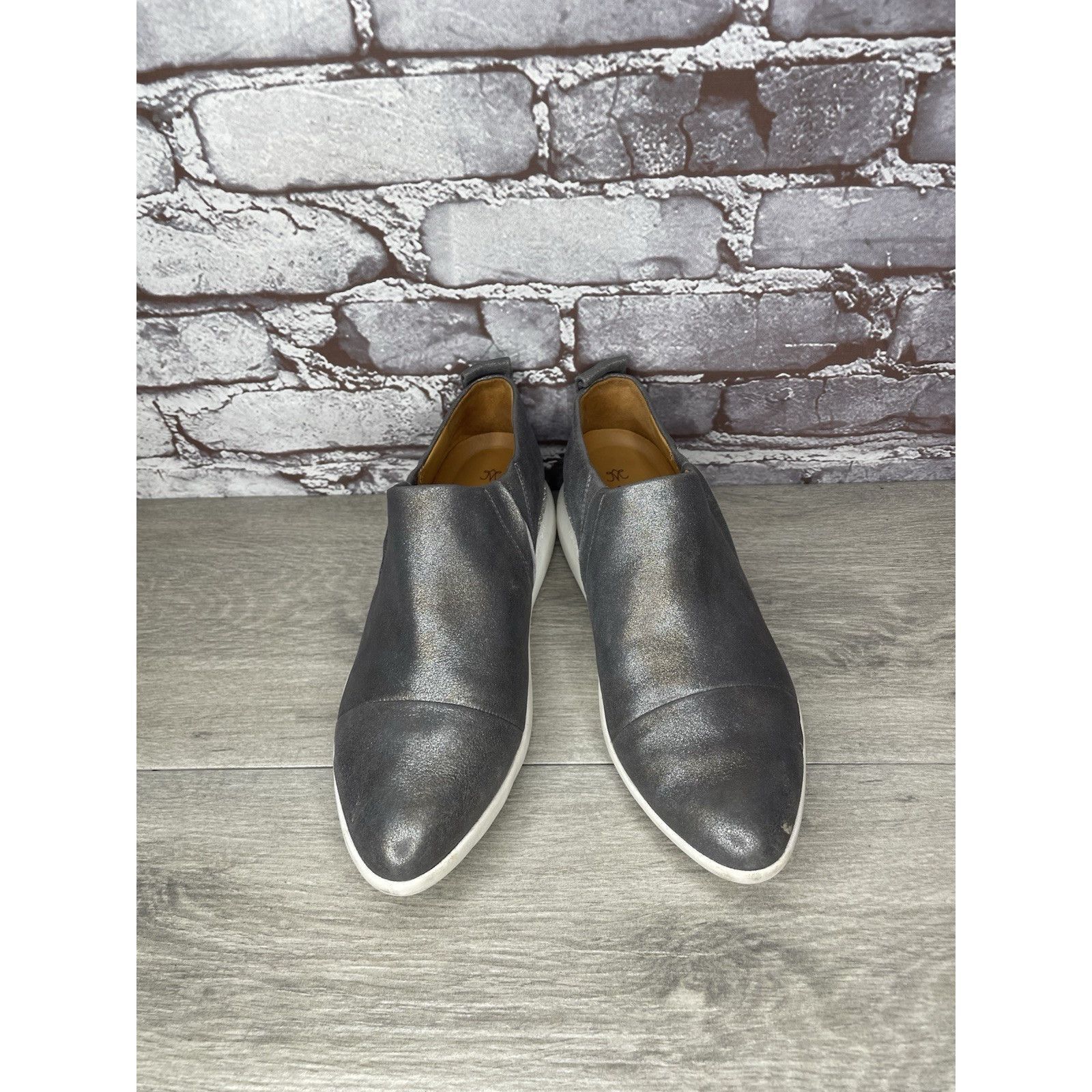 Johnston & Murphy Johnston & Murphy Tru Foam Dakota Silver Leather Sneakers Sh Size US 8 / IT 38 - 9 Thumbnail