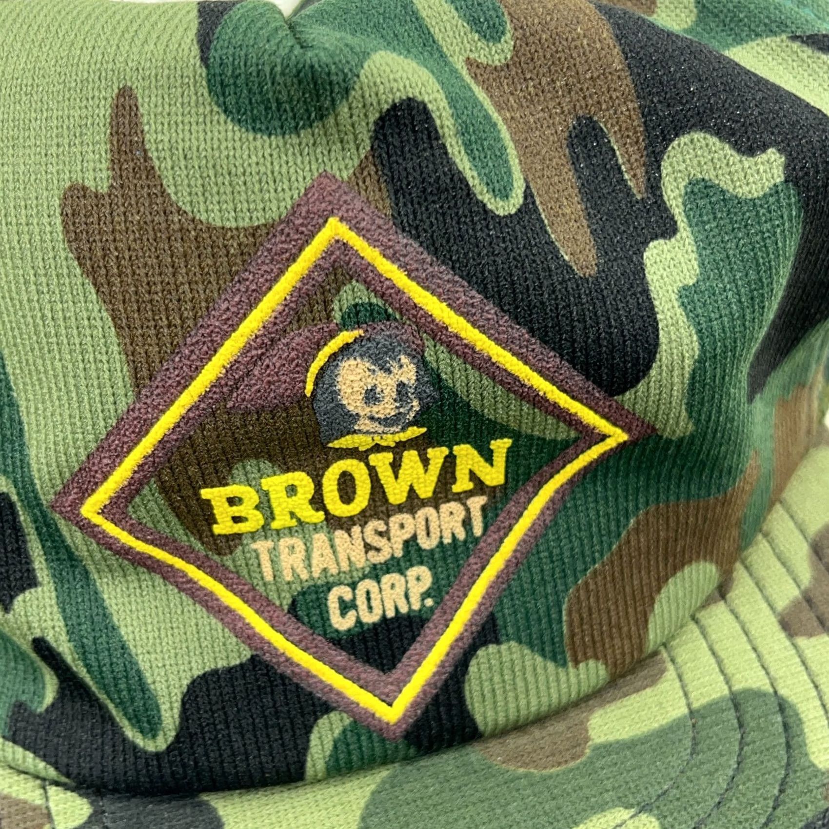 Vintage VINTAGE Brown Transport Trucker Hat Cap SnapBack Green Camo 90s USA Trucking Mens Hats Size ONE SIZE - 2 Thumbnail