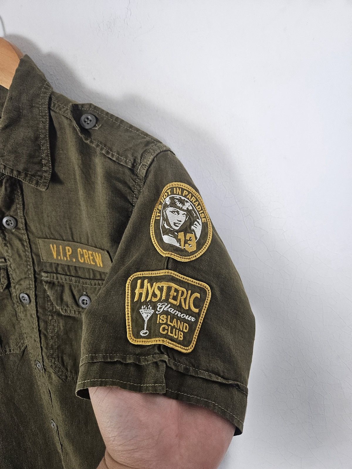 Hysteric Glamour Hysteric Glamour Flanders Linen Vip Crew patch Shirt Size US S / EU 44-46 / 1 - 5 Thumbnail