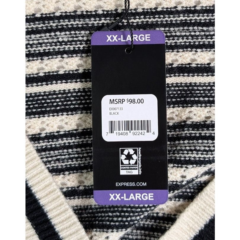 Express NWT Express Striped Bow Cardigan Sweater Plus Size XXL Size XXL / US 16-18 / IT 52-54 - 5 Thumbnail
