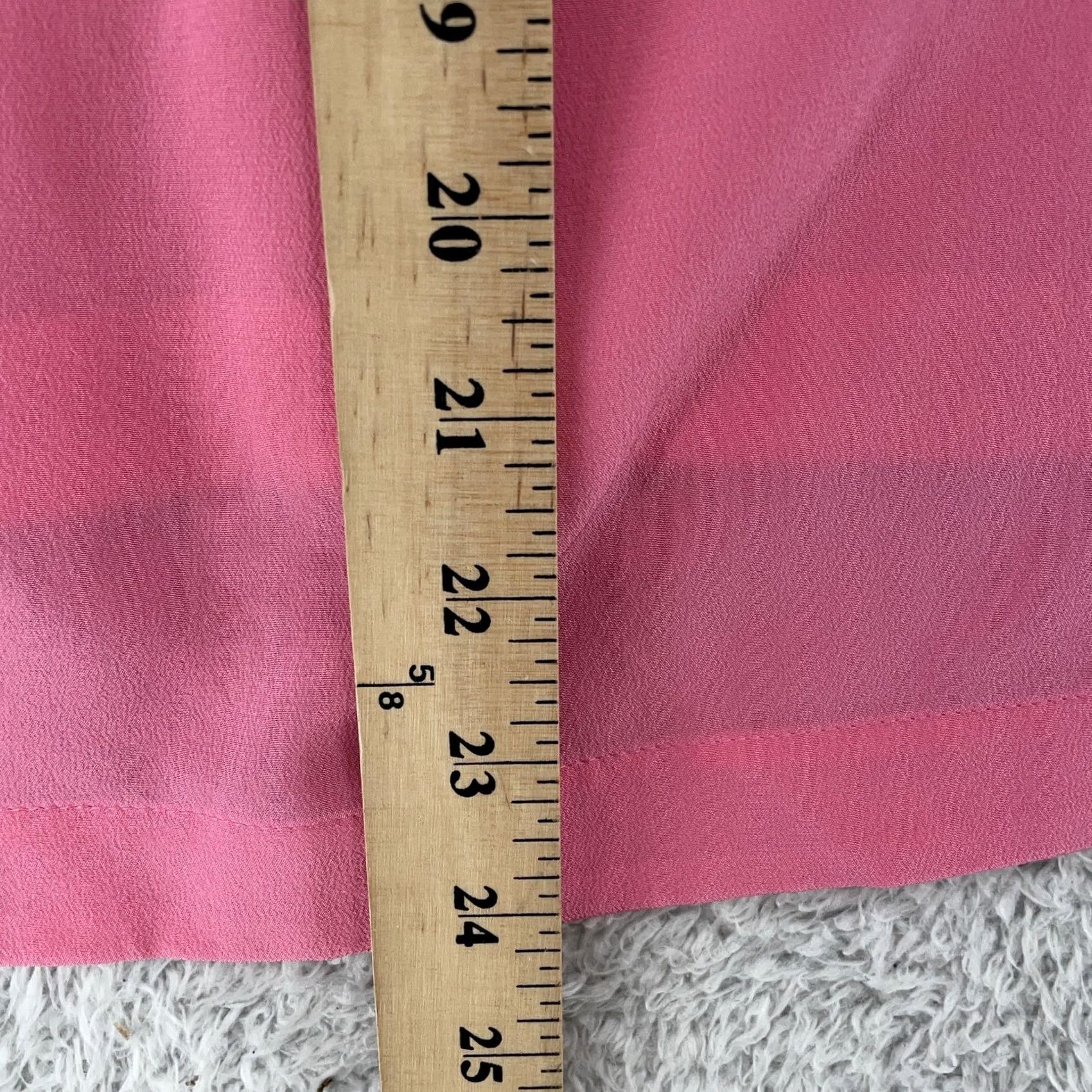 Trina Turk Trina Turk Blouse Womens XS Pink Solid Silk Regular Fit Long Sleeve V Neck Top Size XS / US 0-2 / IT 36-38 - 6 Thumbnail