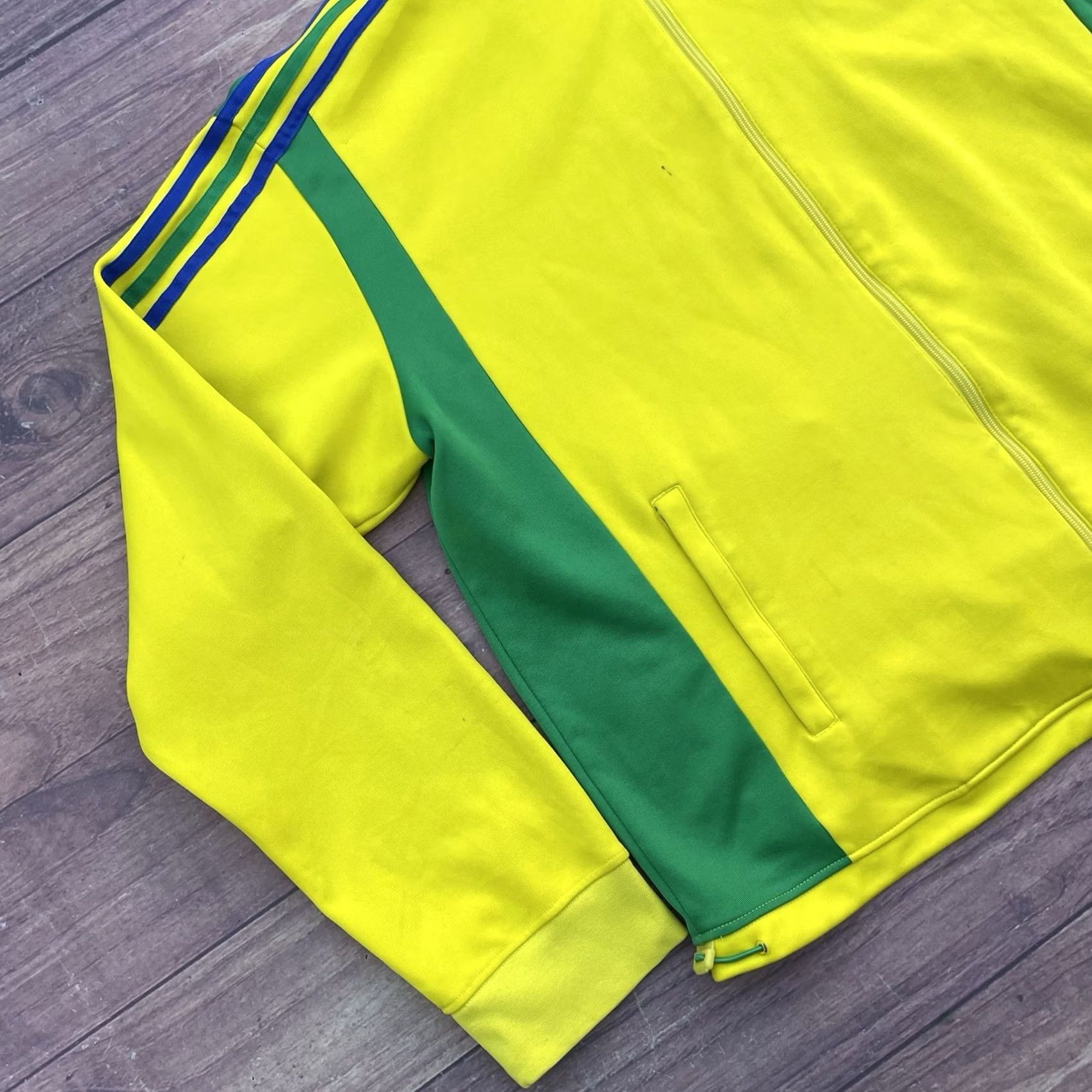 Adidas Adidas Yellow Track Jacket Mens 2XL Brazil National Team 2006 World Cup Soccer Size US XXL / EU 58 / 5 - 4 Thumbnail