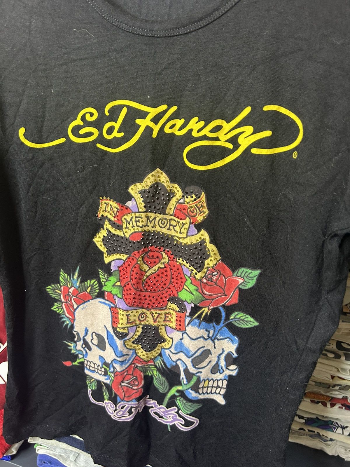 Ed Hardy Vintage Ed Hardy Skull Rose In Memory Love Tee L Size XL / US 12-14 / IT 48-50 - 2 Thumbnail