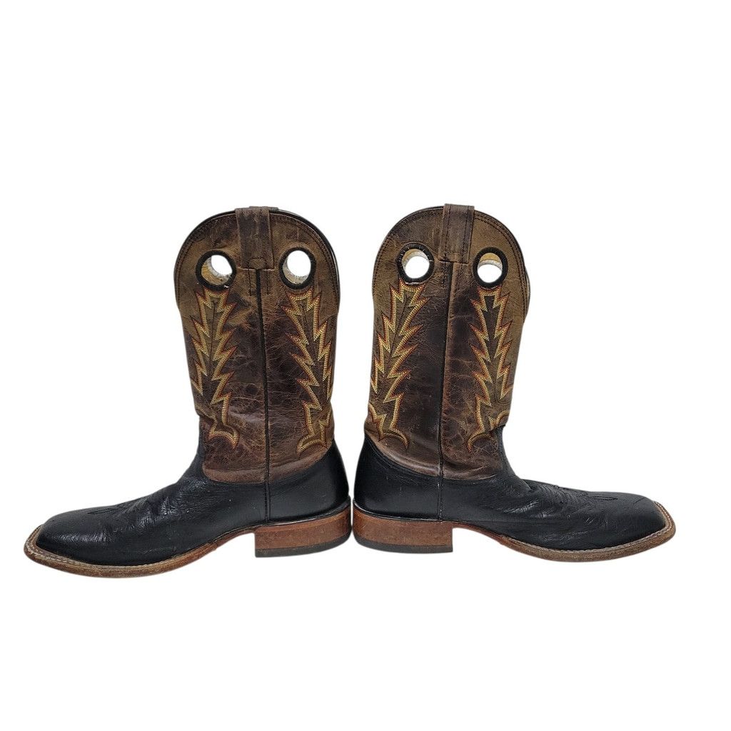 Other Cavenders Men's Western Square Toe Ostrich Leather Boots 10D Size US 10 / EU 43 - 1 Thumbnail