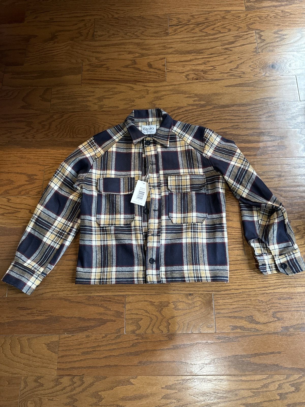 Other Balio Shirt Jacket in Navy and Cream Wool Plaid Size US XL / EU 56 / 4 - 1 Thumbnail
