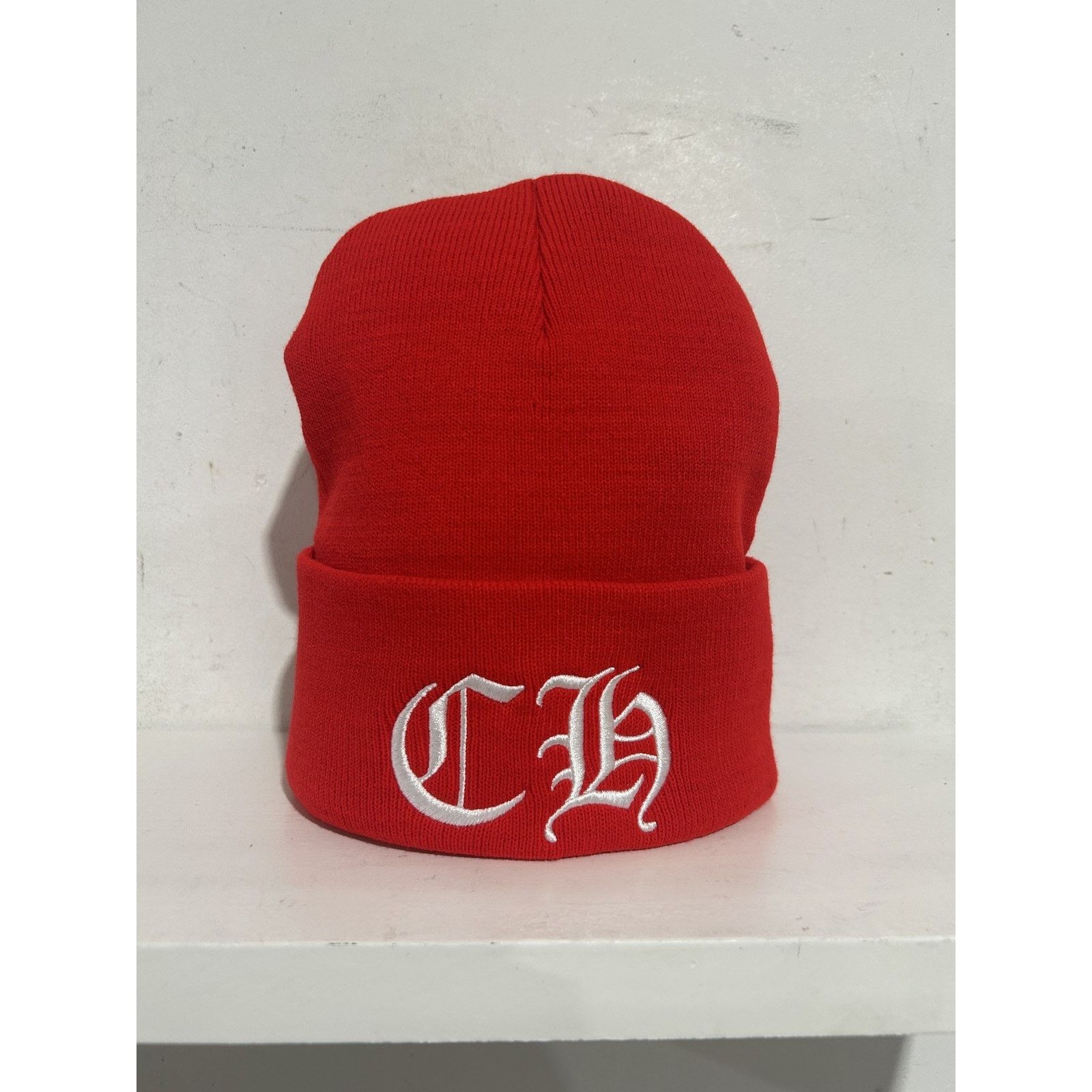 Chrome Hearts CHROME HEARTS RED EMBROIDERED ONLINE EXCLUSIVE BEANIE NEW Size ONE SIZE - 2 Thumbnail