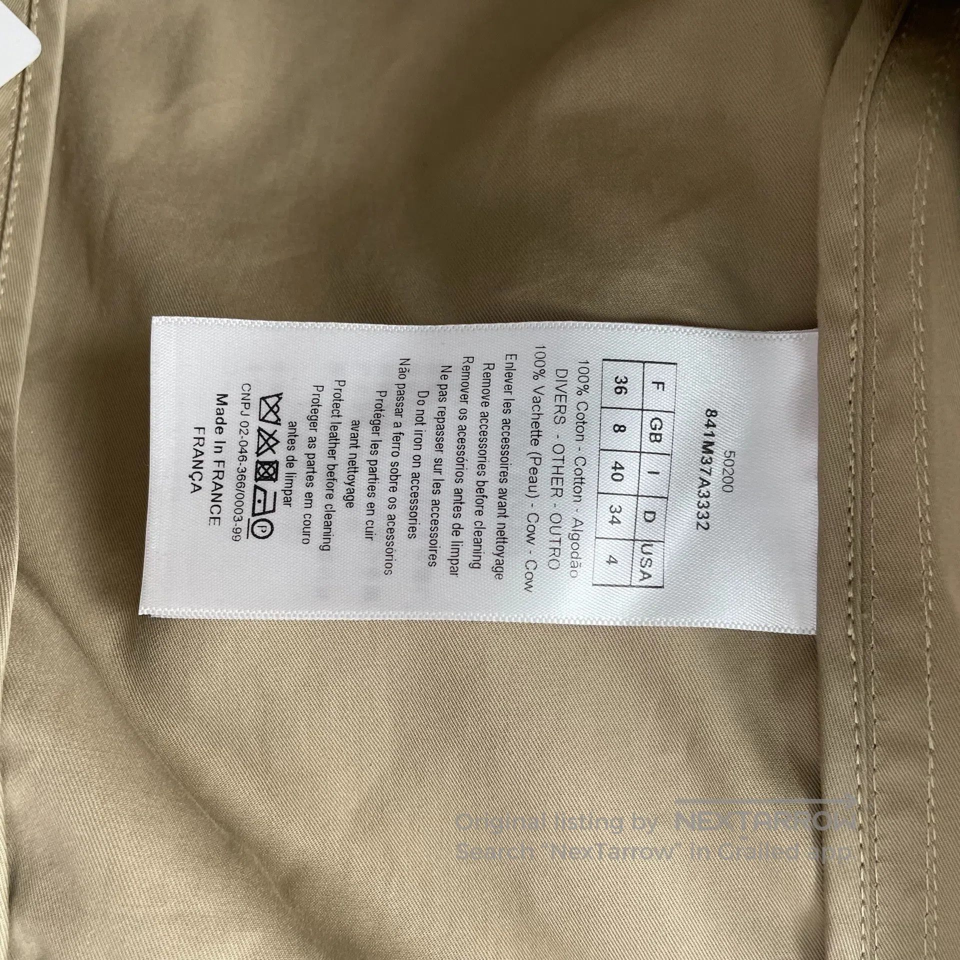 Dior Dior Khaki one-shoulder double-breasted long trench coat| Size XS / US 0-2 / IT 36-38 - 4 Thumbnail