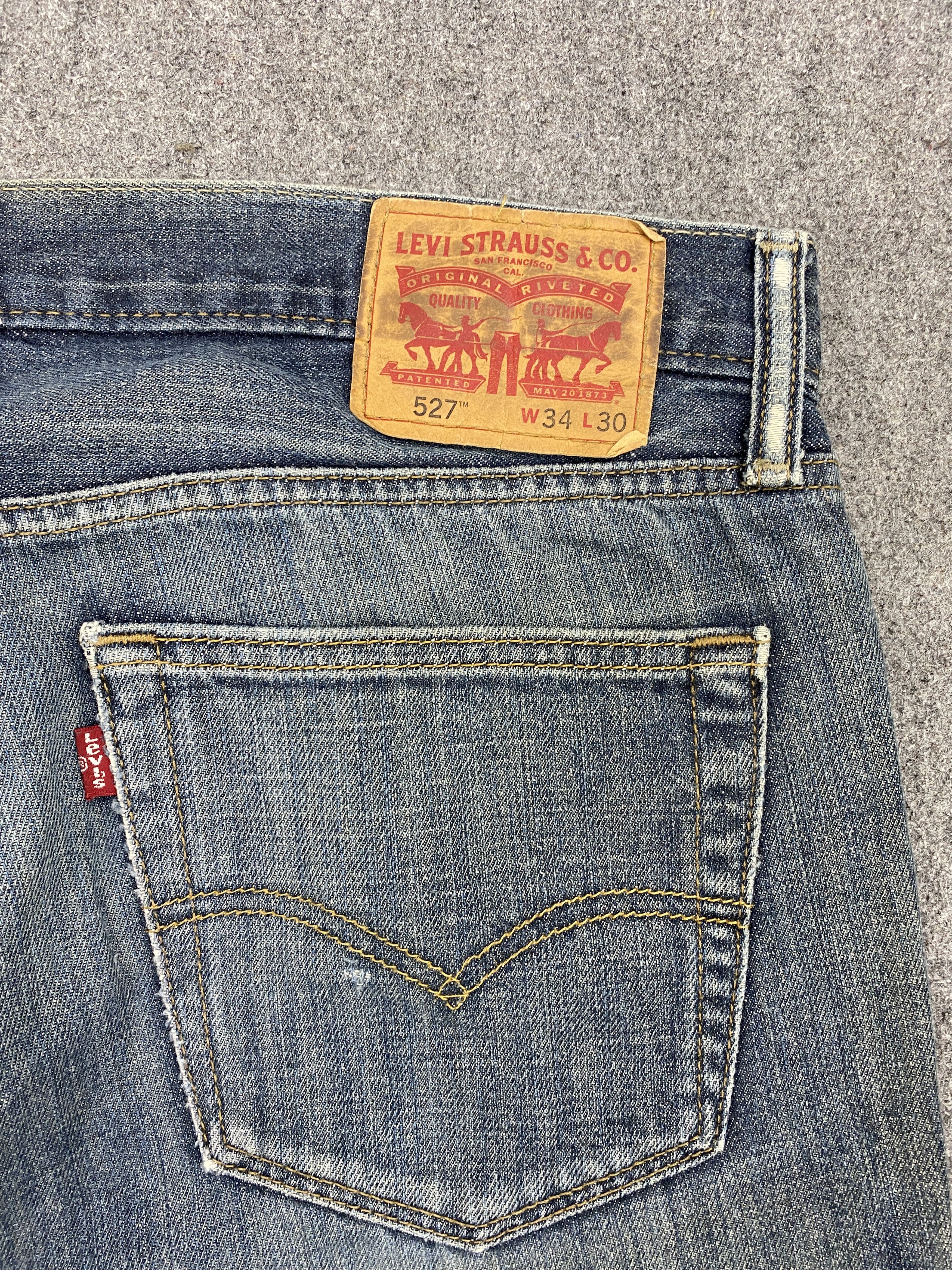 Levi's Vintage Distressed Levis 527 Flared Bootcut Blue Jeans S0045 Size US 35 - 11 Thumbnail