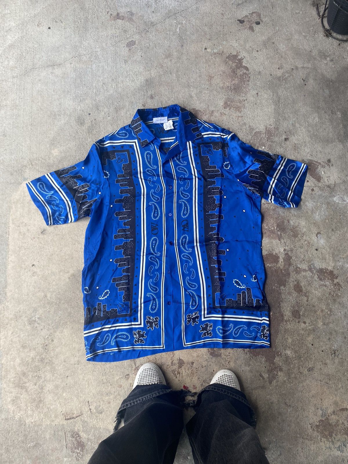 Off-White Off White Bandana Print Satin Cityscape shirt Size US M / EU 48-50 / 2 - 1 Thumbnail