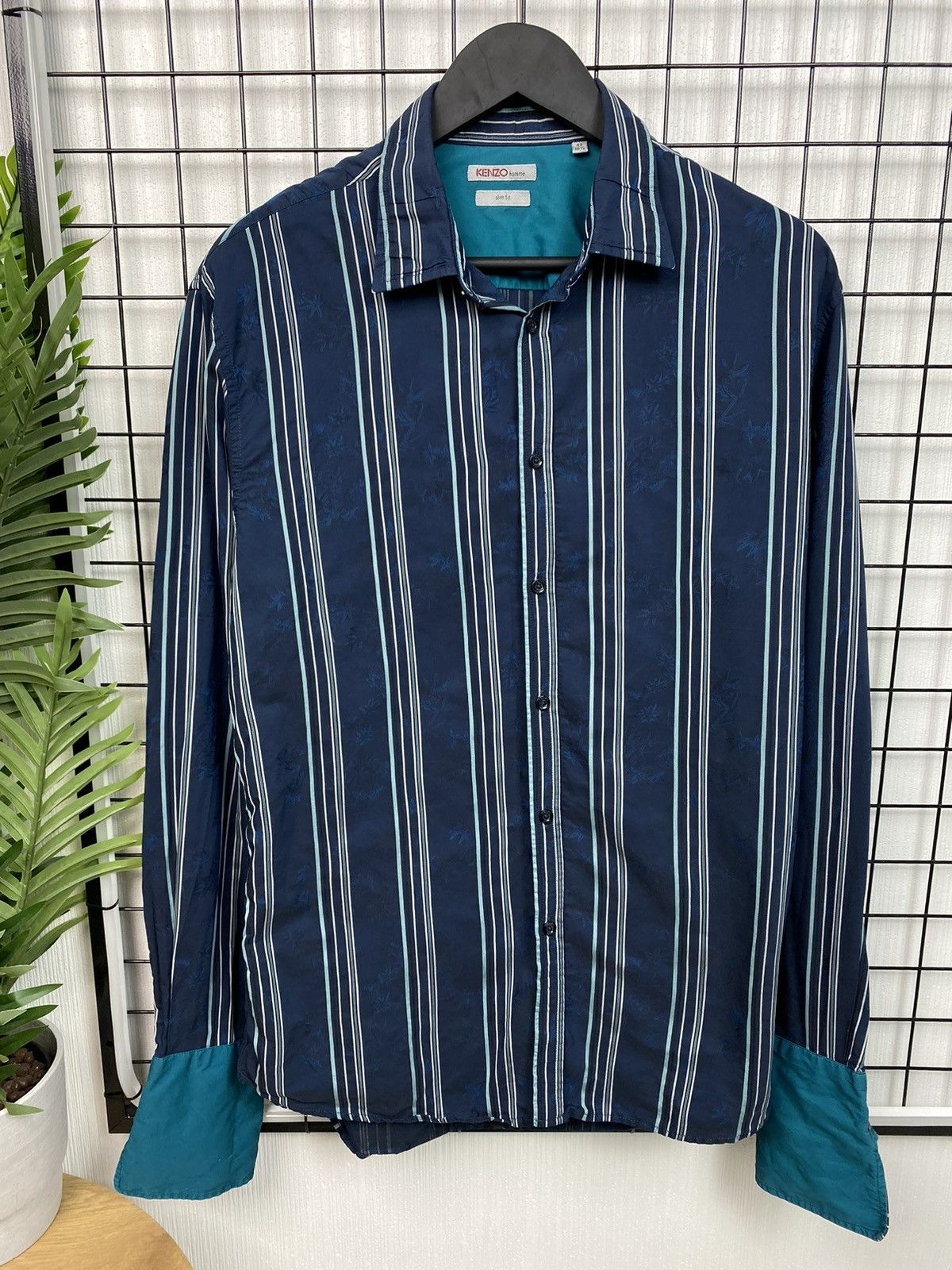 Kenzo Kenzo striped floral shirt blue Size 42/16 L Size US L / EU 52-54 / 3 - 1 Thumbnail
