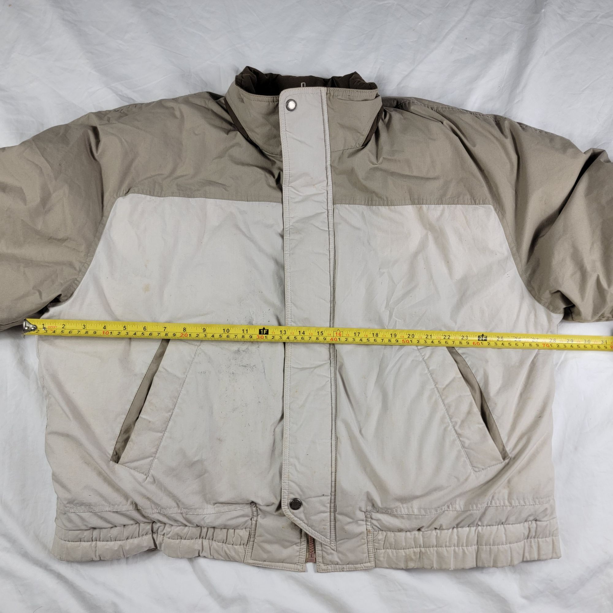 Members Only Members Only Mens Medium 46 Beige Puffer Jacket Full Zip Cas Size US M / EU 48-50 / 2 - 10 Thumbnail