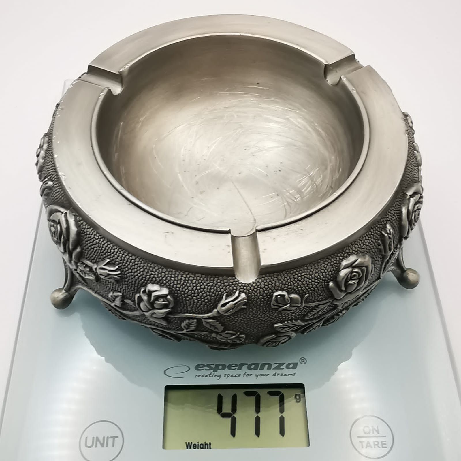 Vintage 50s Vintage Ashtray,Patterned ,Handmade,Tin,Interior 477g Size ONE SIZE - 4 Thumbnail
