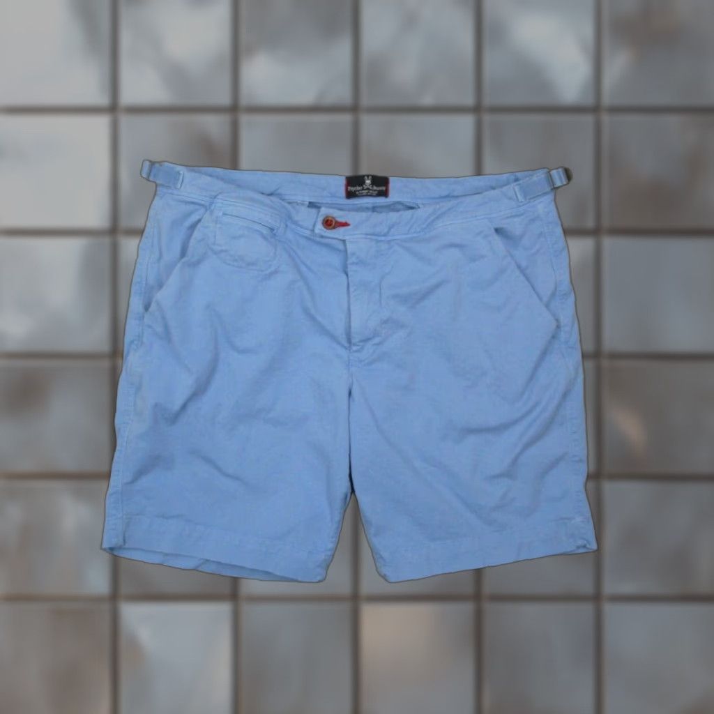 Psycho Bunny Psycho Bunny Mens Blue Cotton Blend Chino Shorts 40 Adjustable Waist Casual Golf Travel Size US 40 / EU 56 - 1 Thumbnail