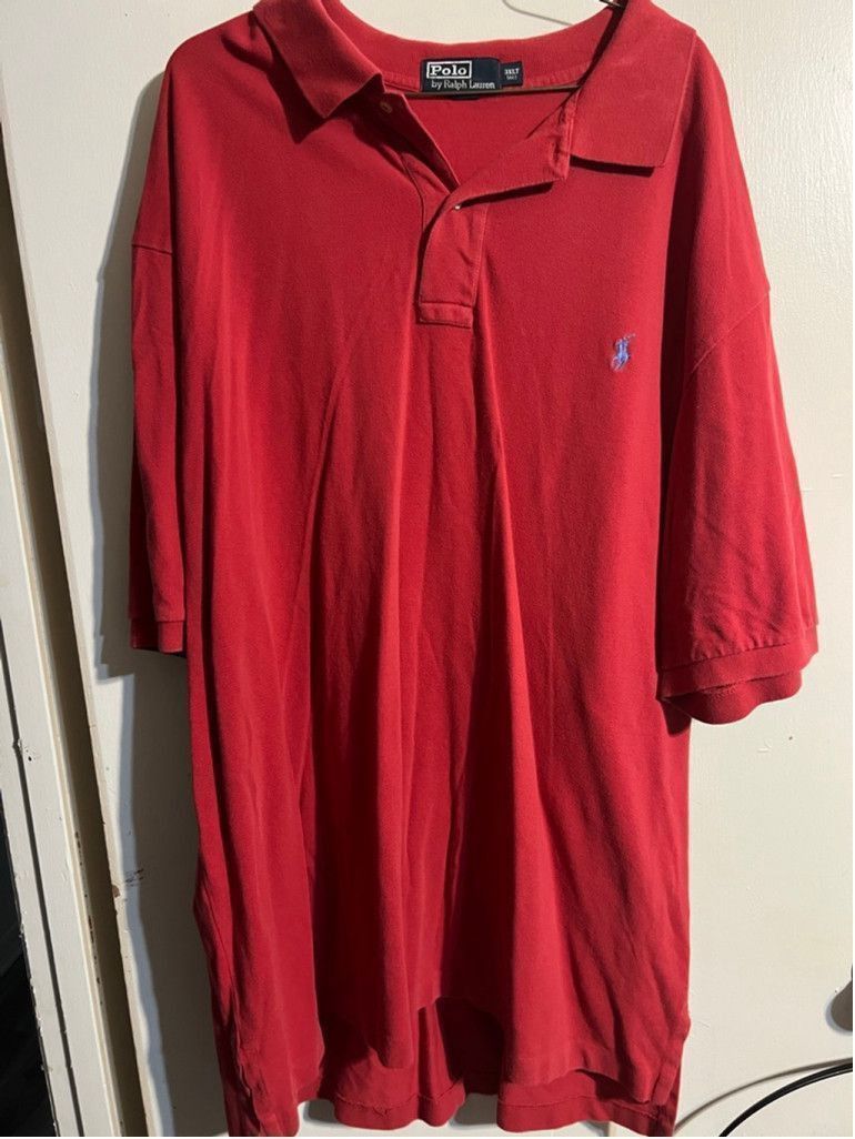 Polo Ralph Lauren Men's Polo Ralph Lauren Red 3XLT Polo Shirt with Purple Logo Size US XXL / EU 58 / 5 - 1 Thumbnail