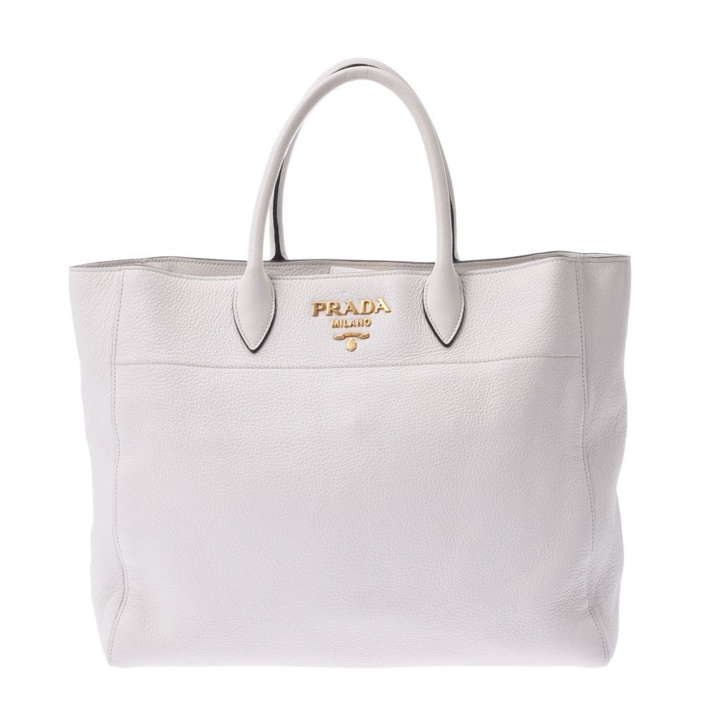Prada Tote Bag White Calf 2way Bag