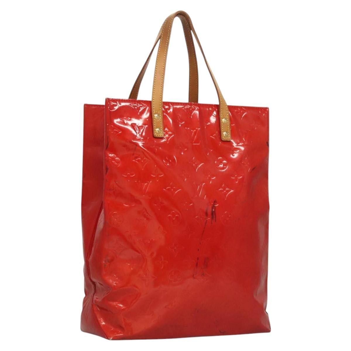 Louis Vuitton LOUIS VUITTON Monogram Vernis Reade MM Hand Bag Red Rouge Size ONE SIZE - 1 Thumbnail