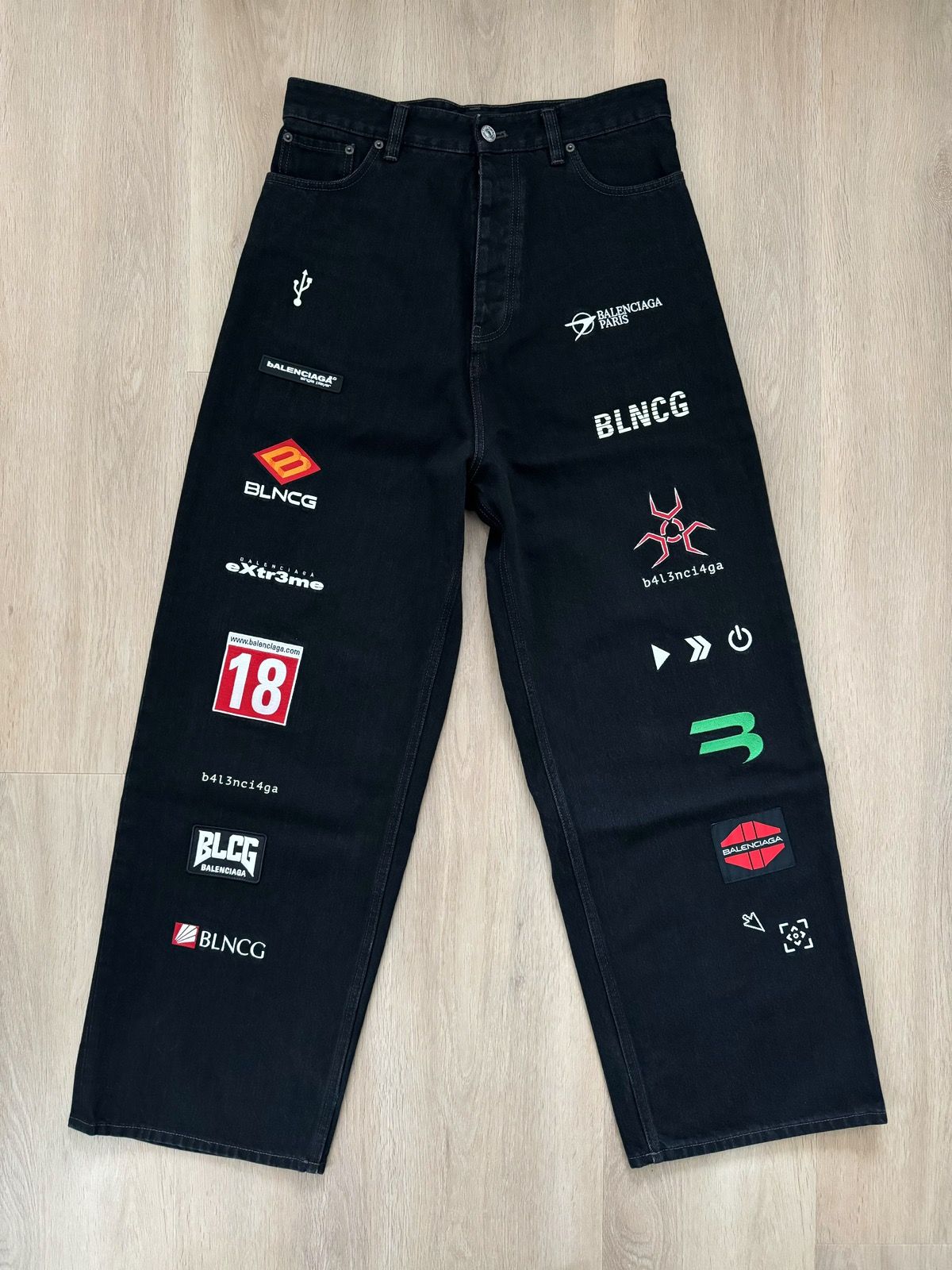 Pre-owned Balenciaga Fall 21 Gamer Baggy Jeans In Black