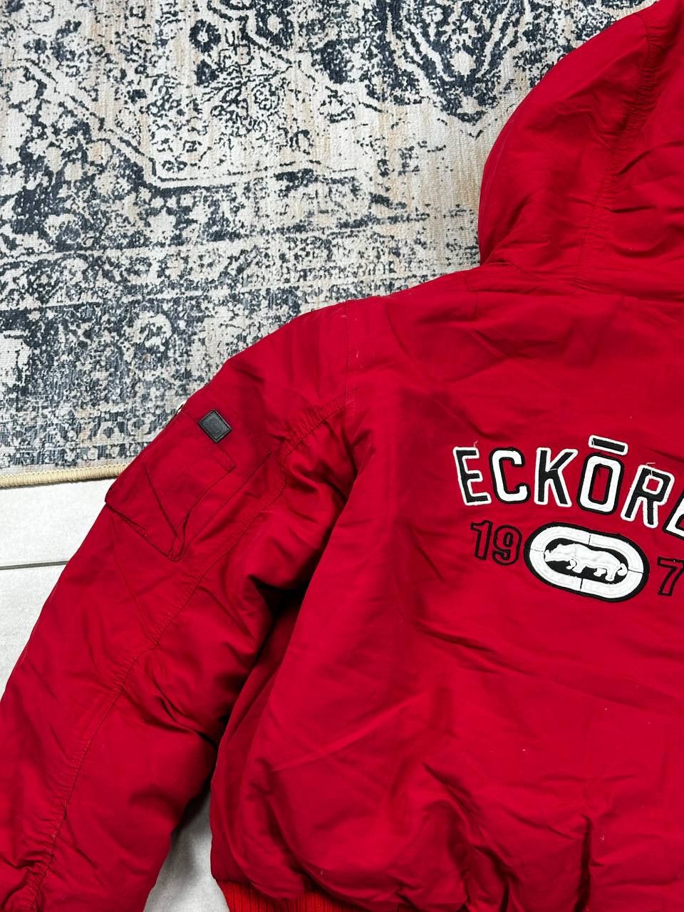 Ecko Unltd. × Southpole Crazy Thick Ecko Unltd Red Fur Y2K Rap SK8 Bomber Jacket Size US XL / EU 56 / 4 - 19 Thumbnail