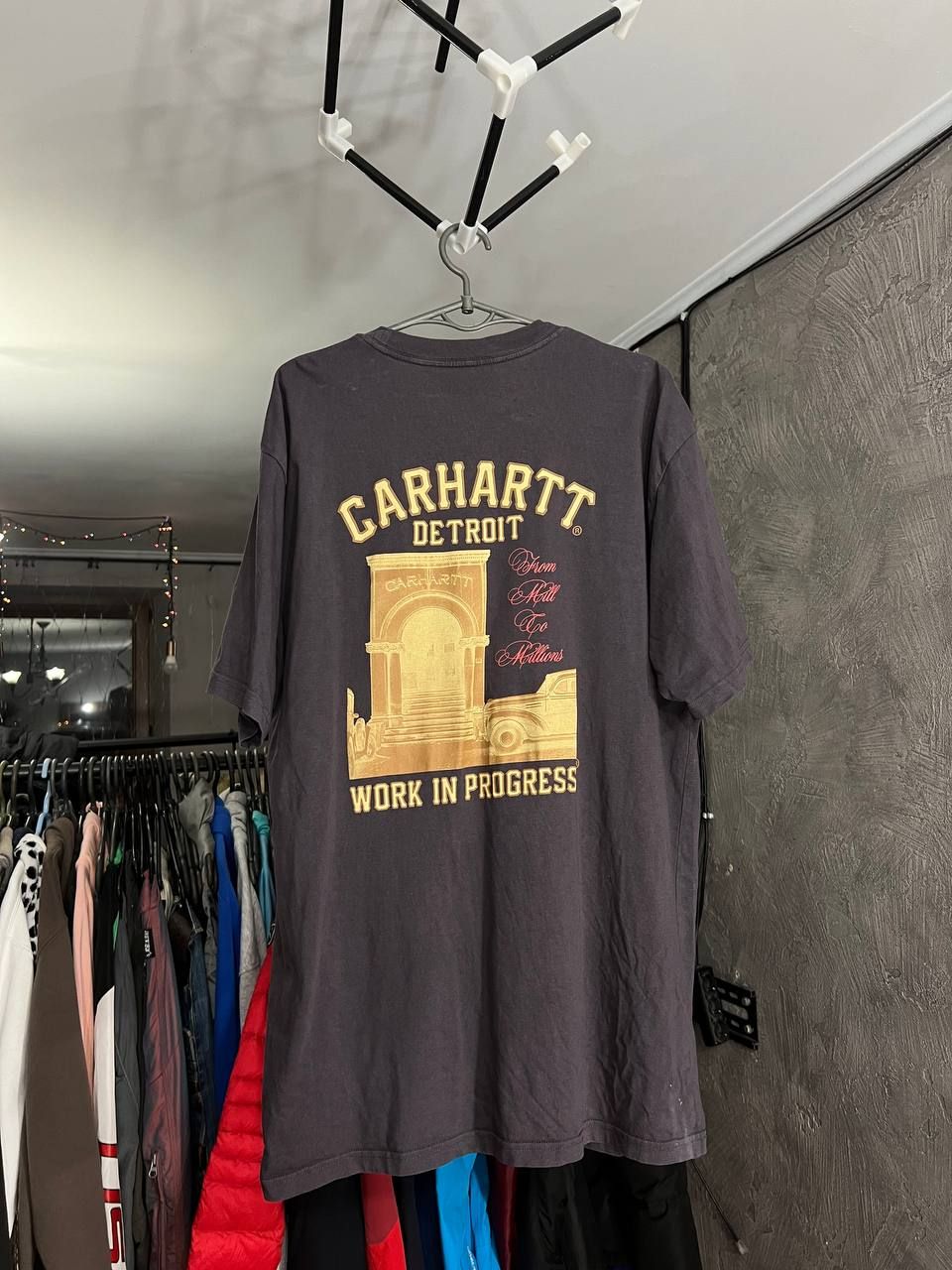 Pre-owned Carhartt X Vintage Carhartt Knowledge Big Logo Tee Shirt In Green