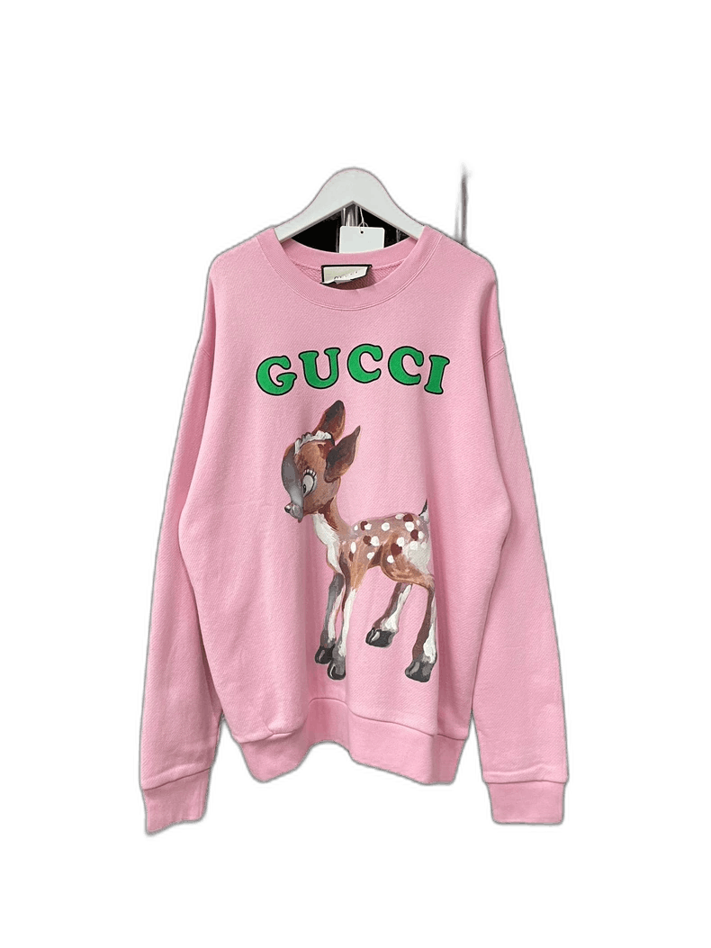 Gucci Gucci Baby Deer Pink Sweatshirt Size US S / EU 44-46 / 1 - 1 Thumbnail