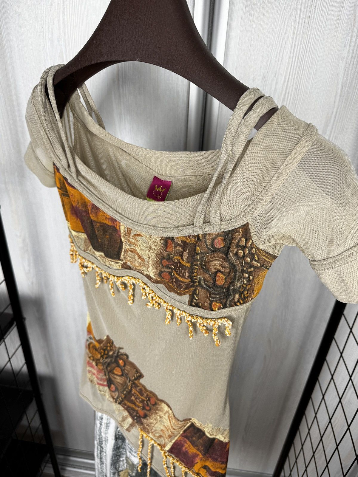 Other Save the Queen mesh patchwork style vintage fringed dress Size S / US 4 / IT 40 - 8 Thumbnail