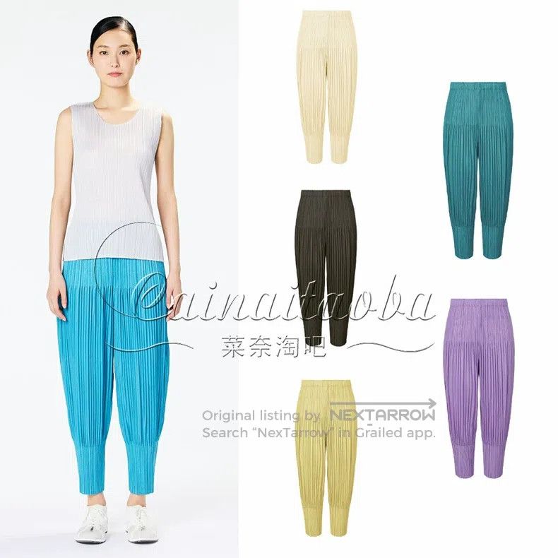 Issey Miyake Issey Miyake size:3 Smoky Yellow Casual Trousers Size 31" - 1 Thumbnail