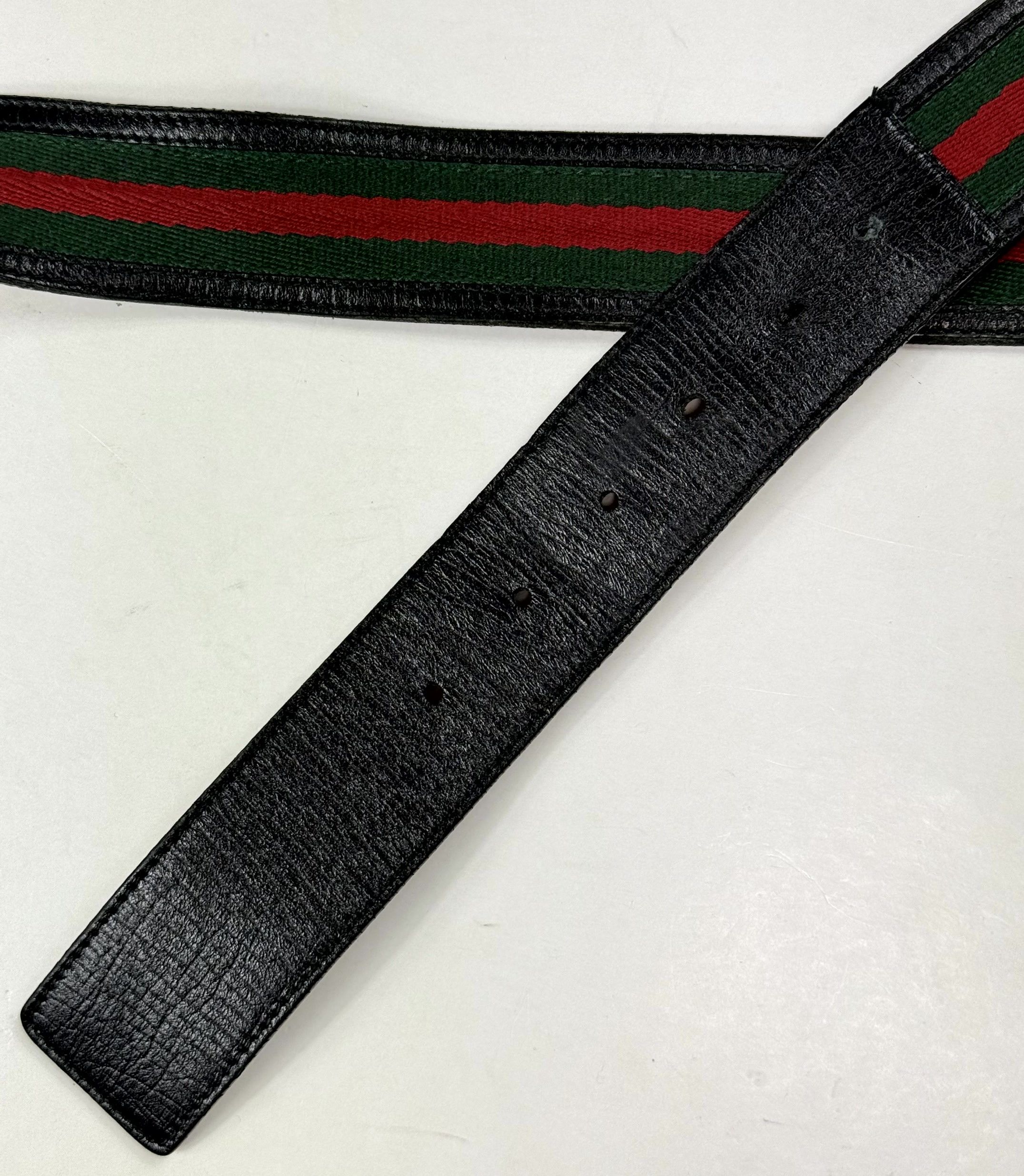 Gucci Gucci Web Green/Red Stripe GG Interlocking Belt Size 95/38 Size ONE SIZE - 4 Thumbnail