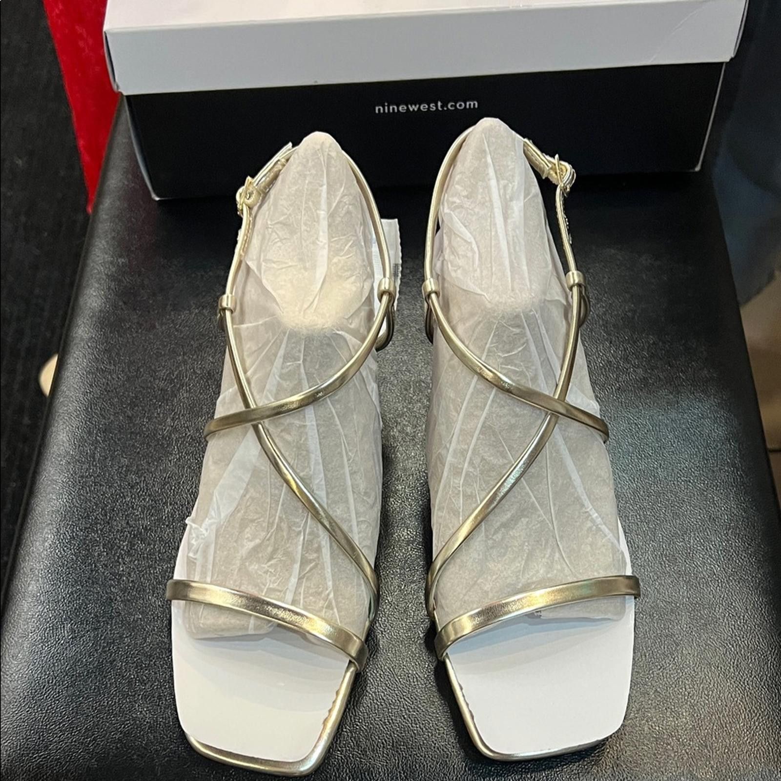 Nine West Nine West Metallic Gold Strappy Sandals Size US 8.5 / IT 38.5 - 1 Thumbnail