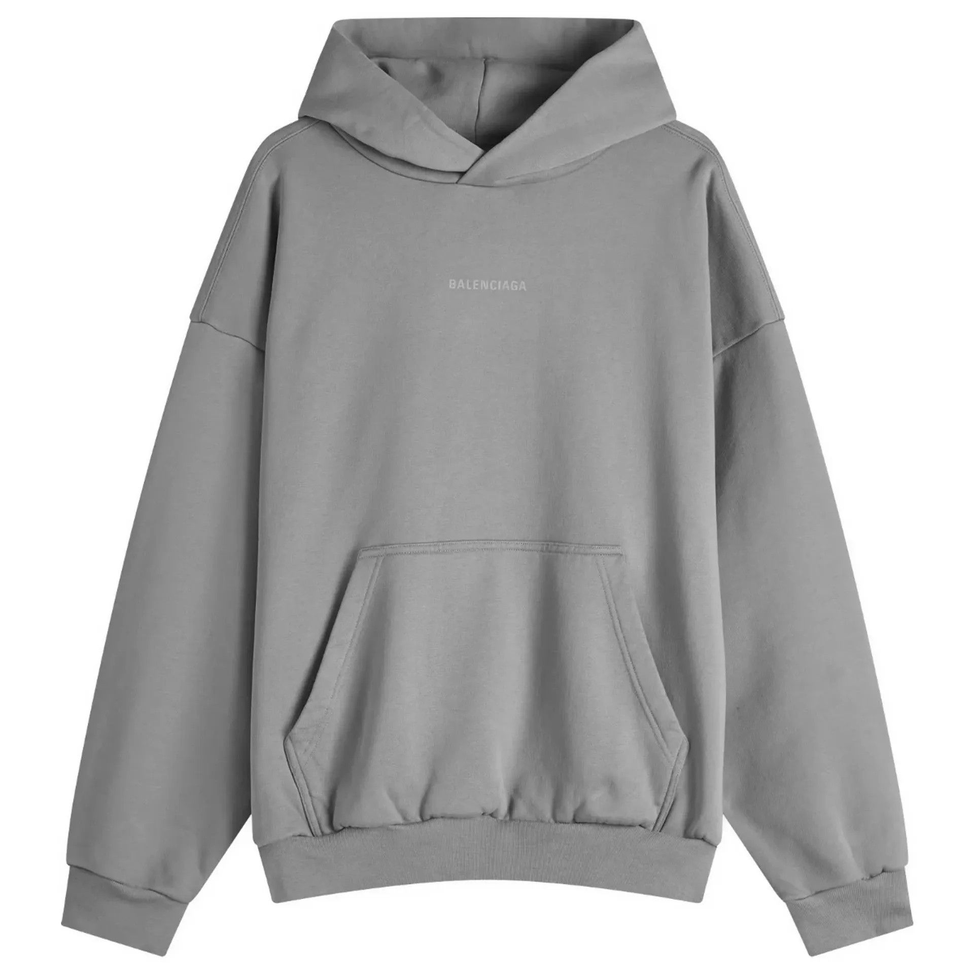 Balenciaga o1bcso1str0426 Medium Fit Hoodie in Grey/Reflective Size US M / EU 48-50 / 2 - 1 Thumbnail