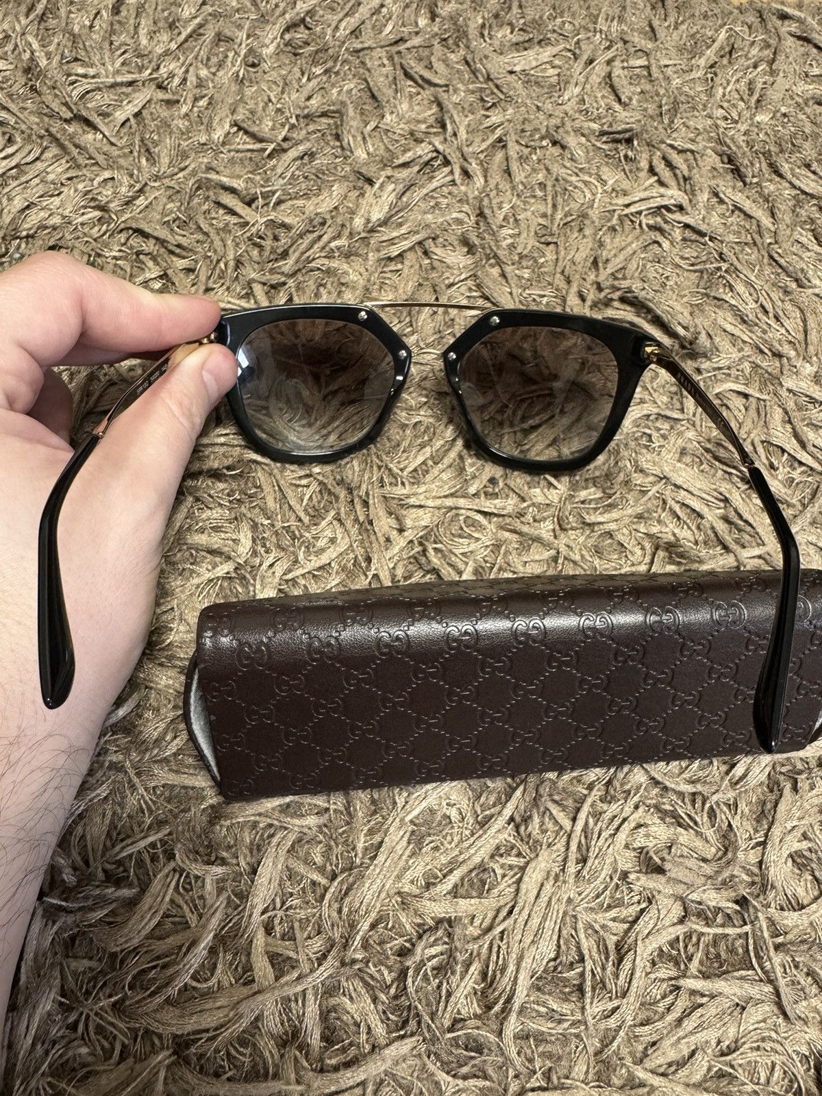 Prada Prada SPR 13Q 5420 sunglasses Gold / Black Size ONE SIZE - 4 Thumbnail