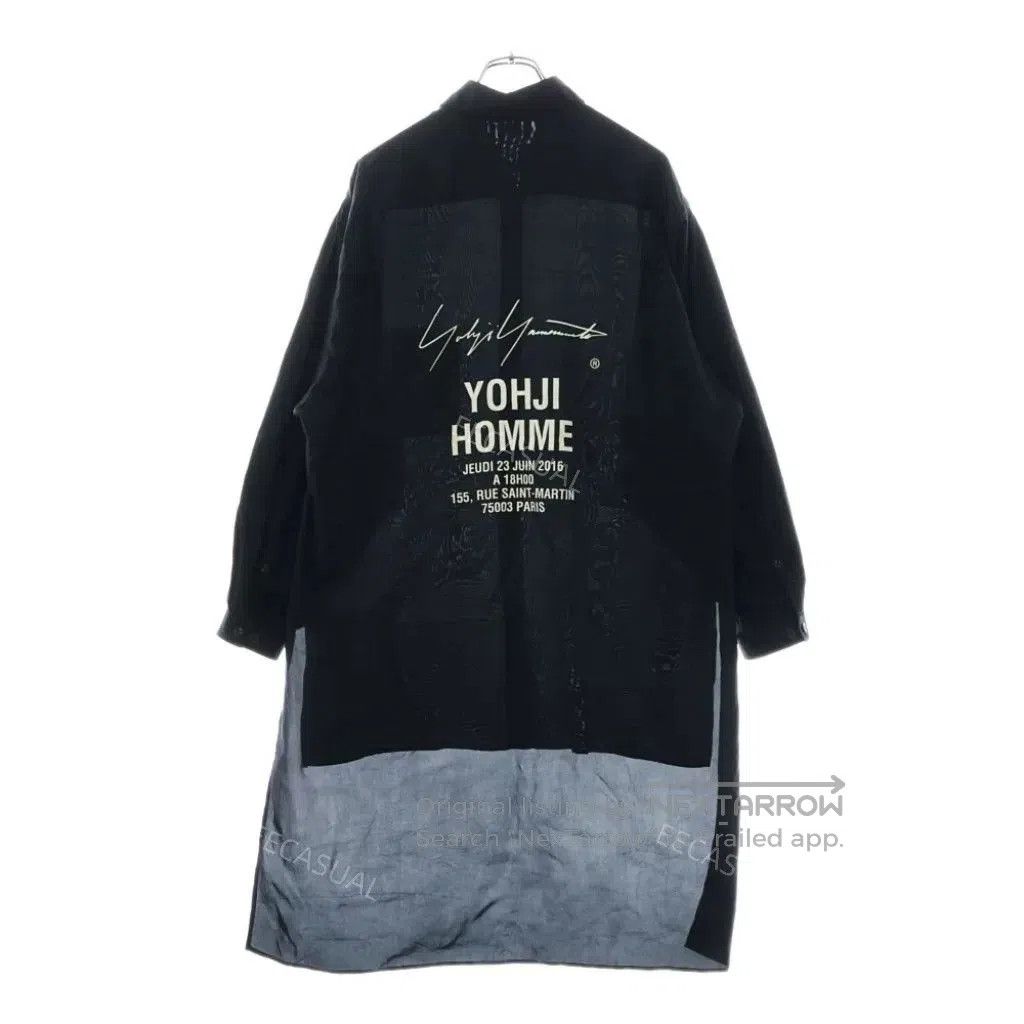 Yohji Yamamoto Yohji Yamamoto Black Logo Long Sleeve Shirt. Size US L / EU 52-54 / 3 - 3 Thumbnail