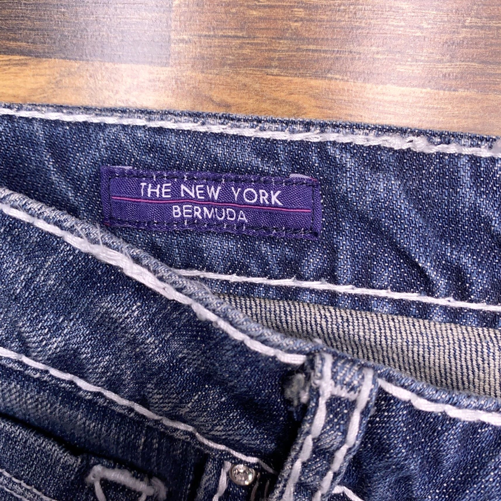 Vintage Vigoss Bermuda Shorts 27 Denim Stretch Cuffed New York Size 27" / US 4 / IT 40 - 4 Thumbnail